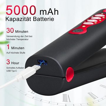 iTayga Glätteisen Ohne Kabel Mini Kabellos, Schnelles Aufheizen Keramik-Beschichtung, mit 5000 mAh Akku, USB Wiederaufladbares für Alle Haartypen