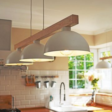 Cosy Home Ideas Hängeleuchte Hängeleuchte 3 fach Lampenschirme Metall schwarz Holz Esszimmerlampe, ohne Leuchtmittel, Hängelampe für Esszimmer