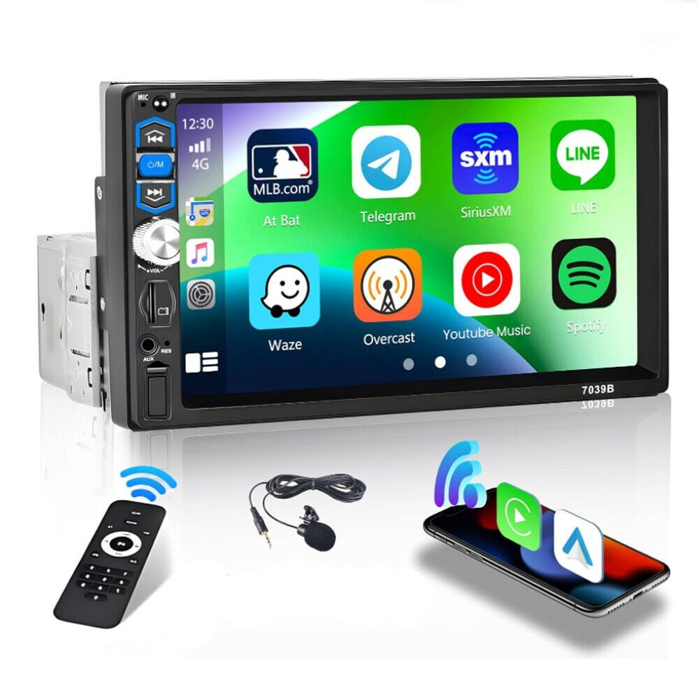 Hikity 1 Din 7" Carplay Autoradio Radio MP5 Spieler Autoradio Autoradio (Touran Caddy Jetta T5 Seat Skoda, 9" Auto Radio, Bluetooth, GPS, WiFi, FM, Mirror, Link, Rückfahrkamera)