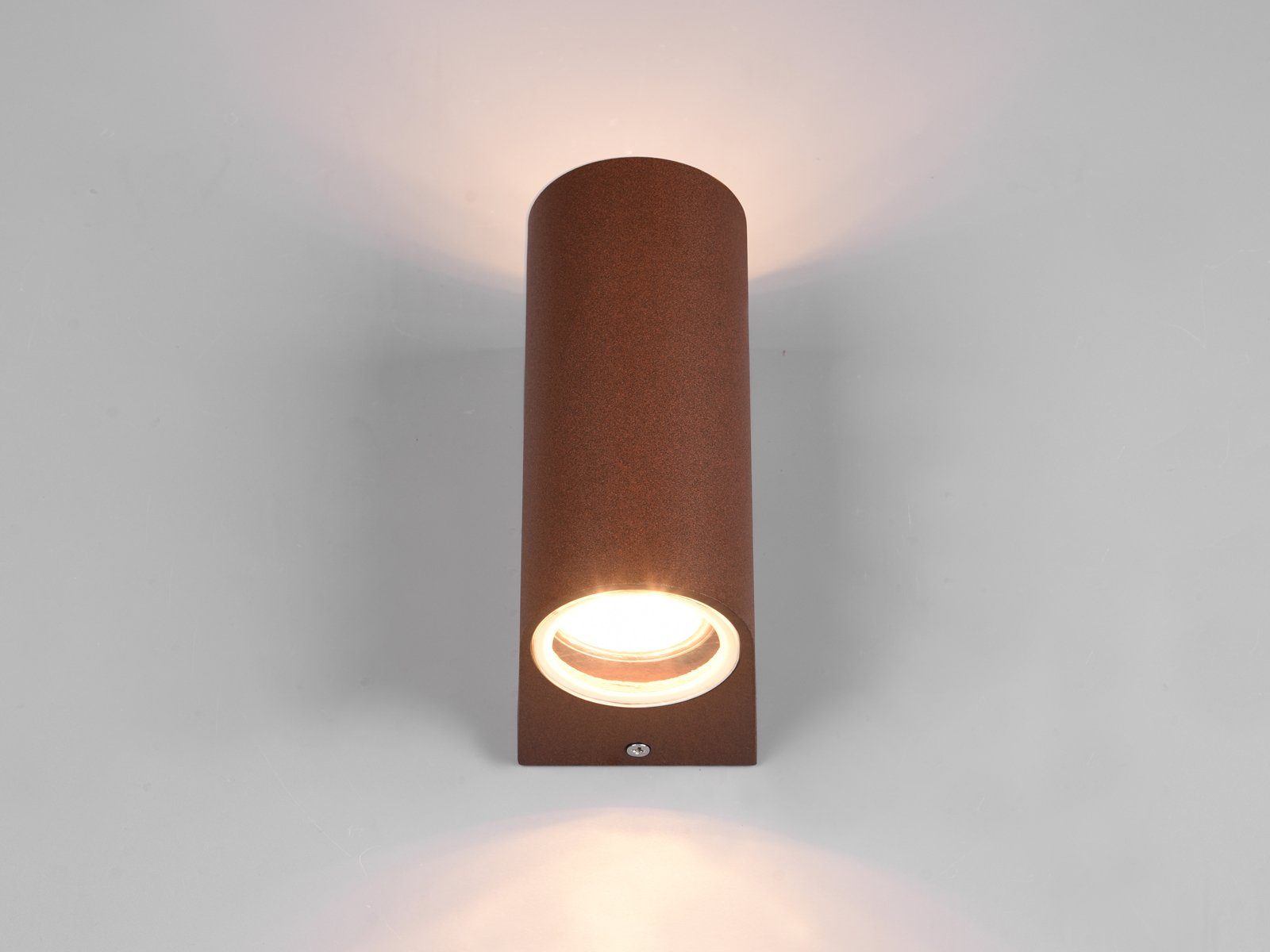 TRIO Leuchten LED Außen-Wandleuchte, LED wechselbar, warmweiß, up down Light, 15cm, Fassadenbeleuchtung für Hauswand, Rost-optik