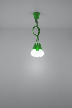 Licht-Erlebnisse Pendelleuchte NESSA, ohne Leuchtmittel, Hängeleuchte Grün bis 90cm Retro vielseitig 3xE27 Wohnzimmer Küche