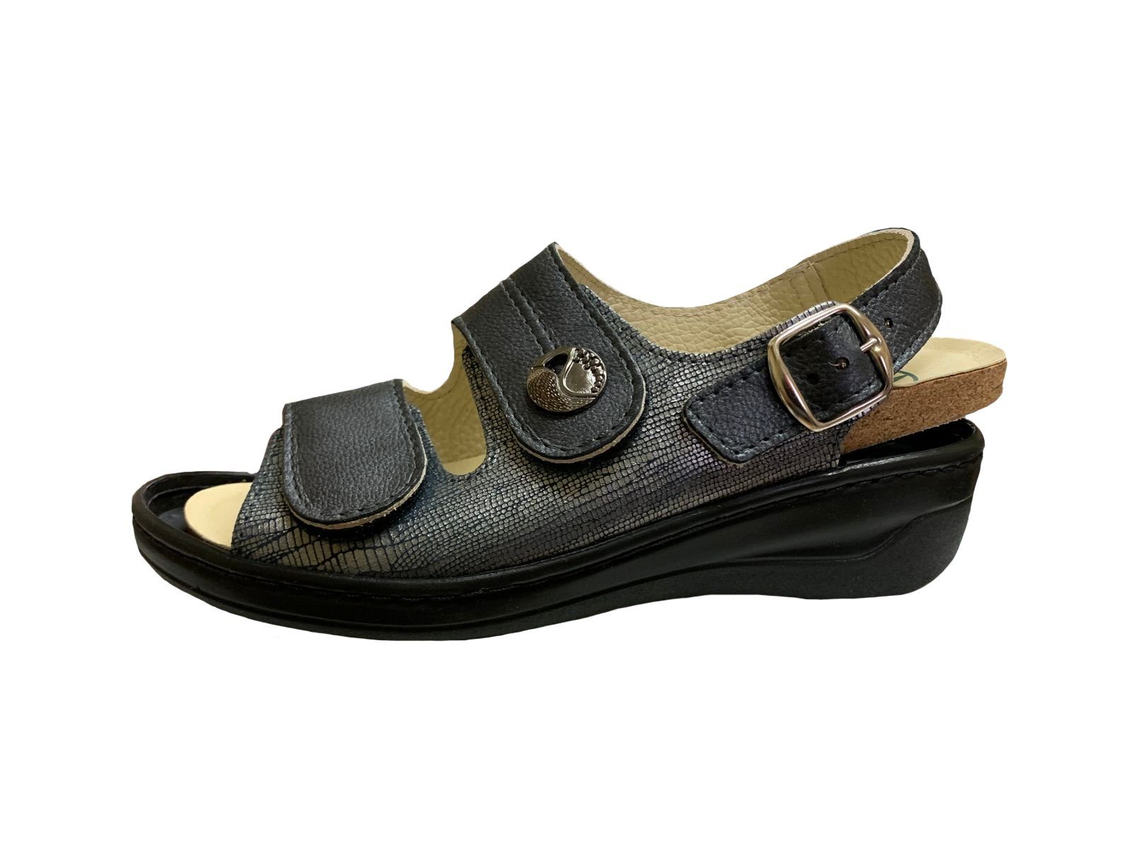 4020-25 Franken-Schuhe Schuhe Sandale Damen Franken grau Sandale