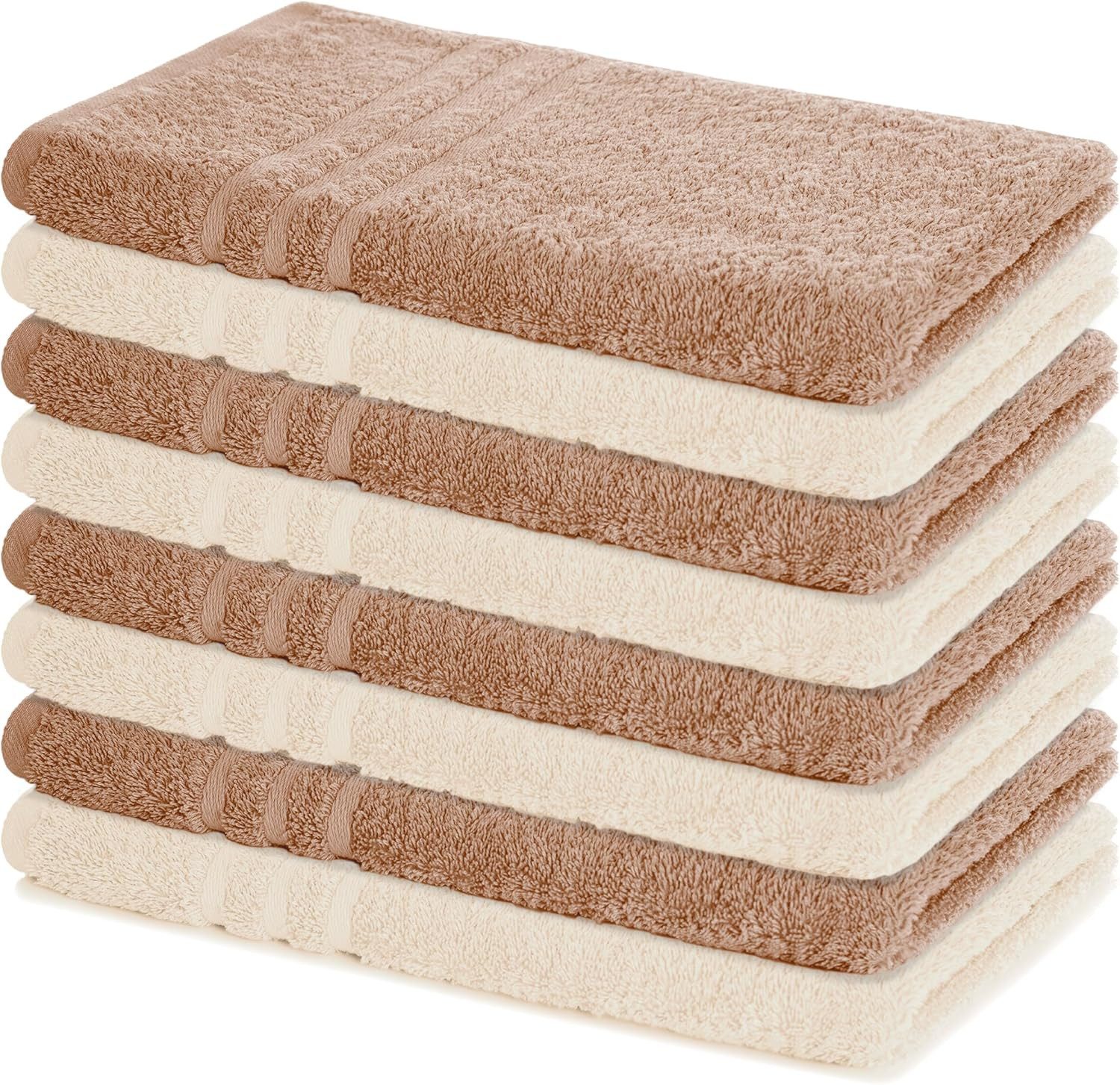 Lavea Handtücher 8er Handtuch Set 50x100 cm, Sporthandtuch, Badetuch, (Frottierserie Elena), Saugstarke & weiche Gästetücher, Handtuch Set