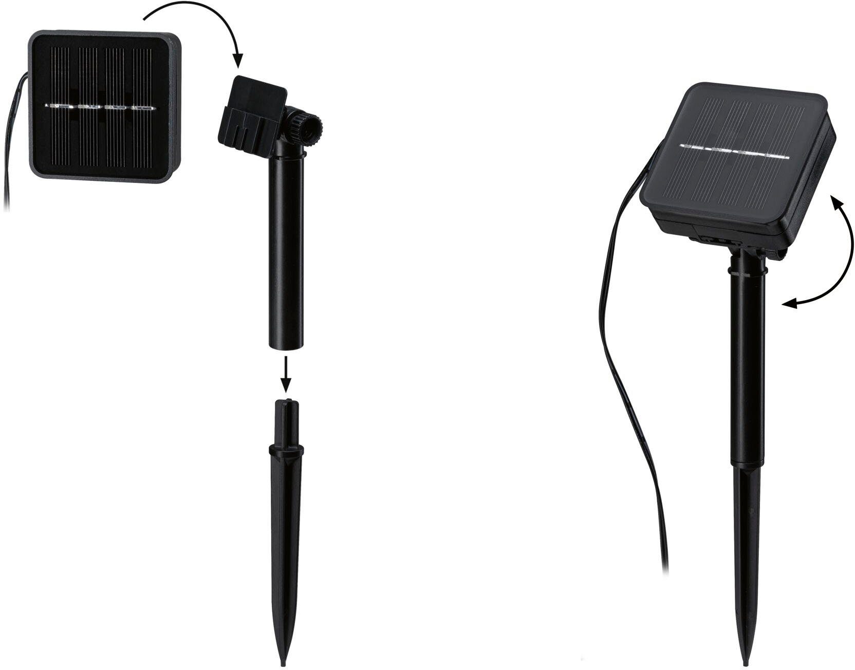Paulmann LED-Streifen Solar mit Dämmerungssensor IP44 3m RGB 0,3W Schwarz, 1-flammig