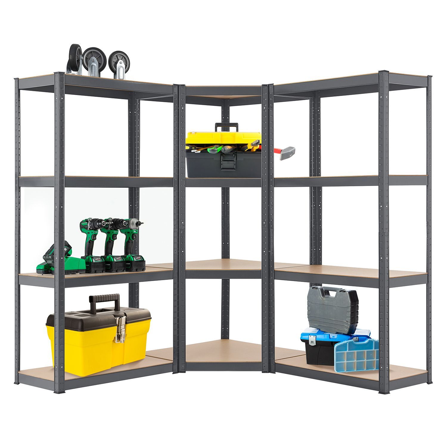 Juskys Schwerlastregal 3er Regalsystem, aus verzinktem Metall, Abstände der günstig online kaufen