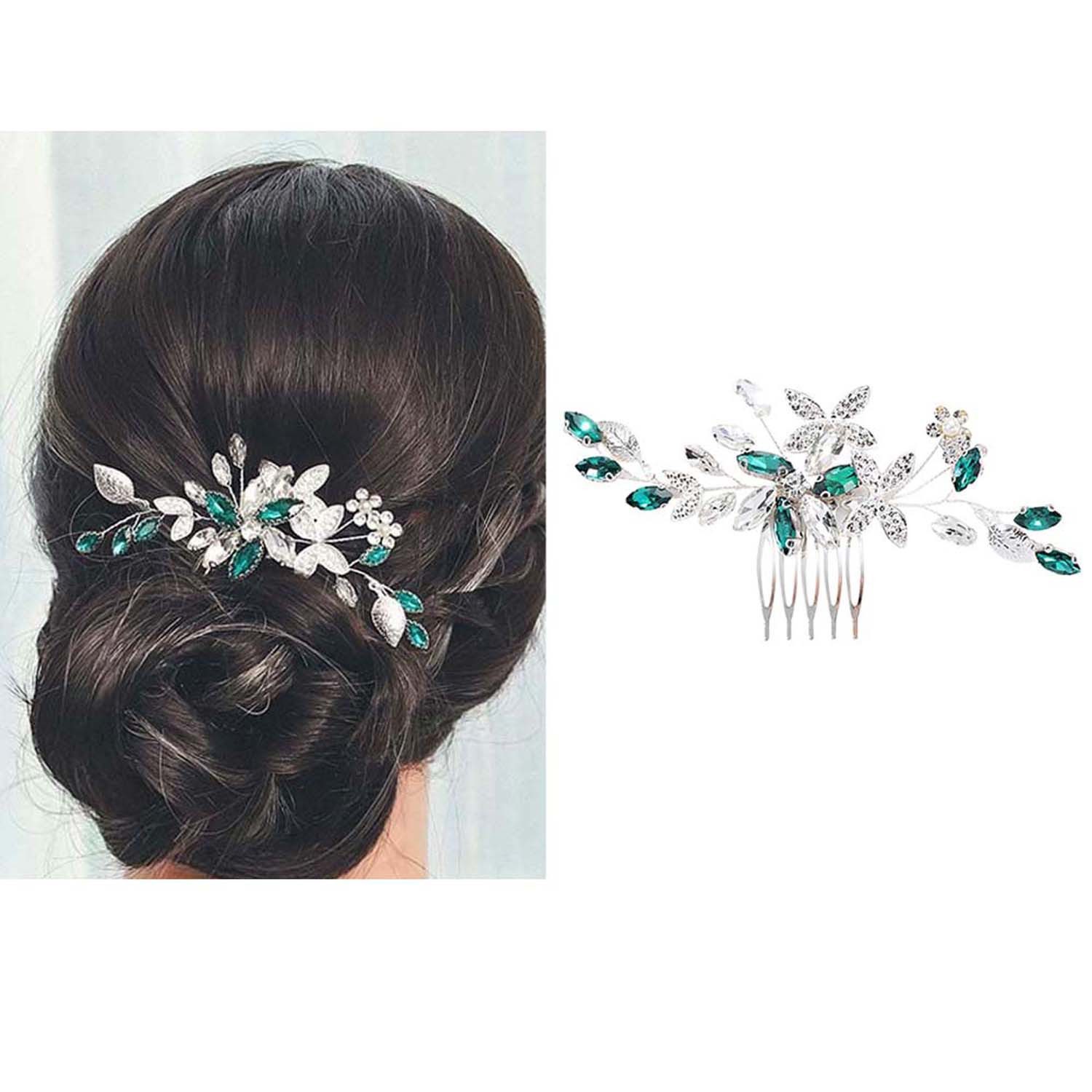 Oemmn Haarspange Braut Hochzeit Haarkämme Kristall Kopfstück Strass