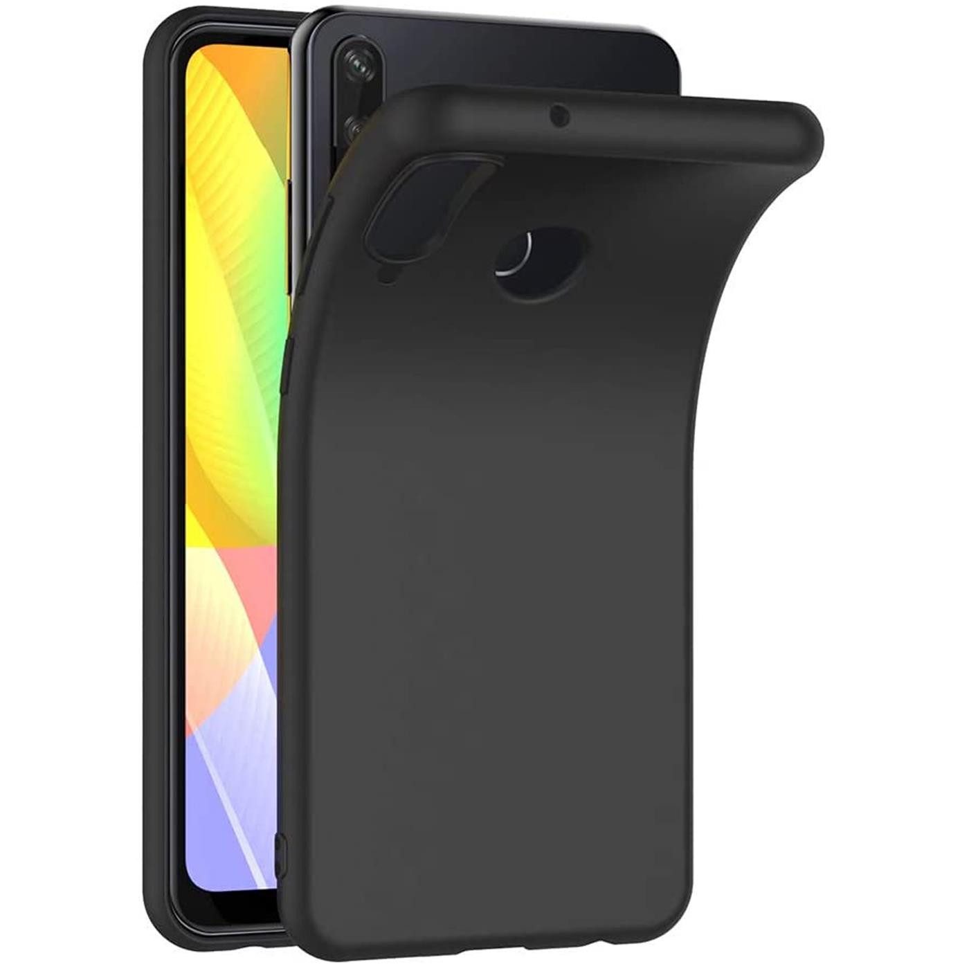 CoolGadget Handyhülle Black Series Handy Hülle für Huawei Y6p 6,3 Zoll, Edle Silikon Schlicht Robust Schutzhülle für Huawei Y6p Hülle