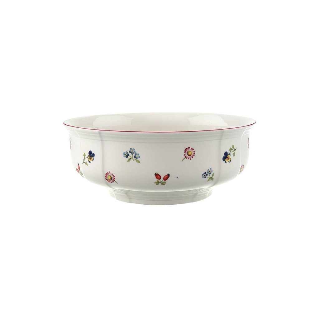 Villeroy & Boch Salatschüssel Petite Fleur runde Schüssel 21 cm, Porzellan, (1-tlg), Premium Porcelain, mikrow.- & spülm.sicher, Made in Germany