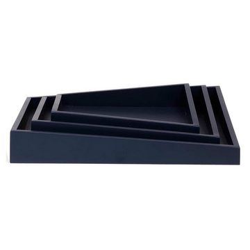 Spetebo Servierteller Deko Tablett 3er Set mit asymmetrischer Form, Holz, (Set, 3-tlg., 3 x Serviertablett), Serviertablett aus Holz im modernen Design