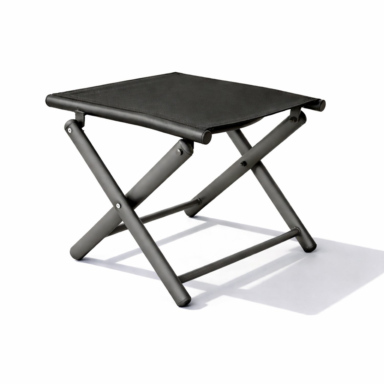 Mojawo Armlehnstuhl Garten Klapphocker / Fußhocker Metall - Textilen Anthrazit / Schwarz