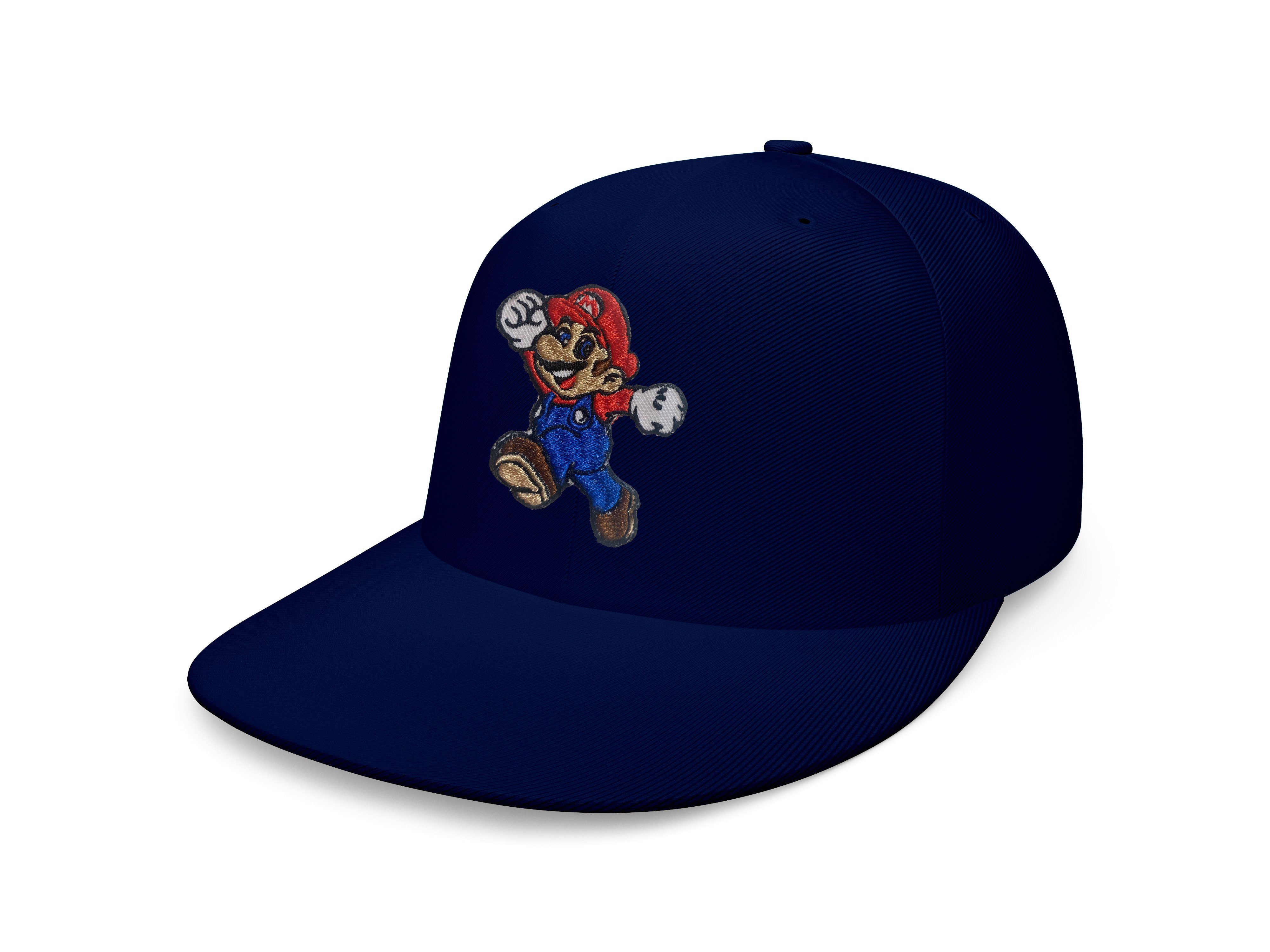 Luigi One Super Navyblau Patch Brownie Unisex Size Stick Nintendo Blondie Erwachsene Snapback Cap & Mario Klempner