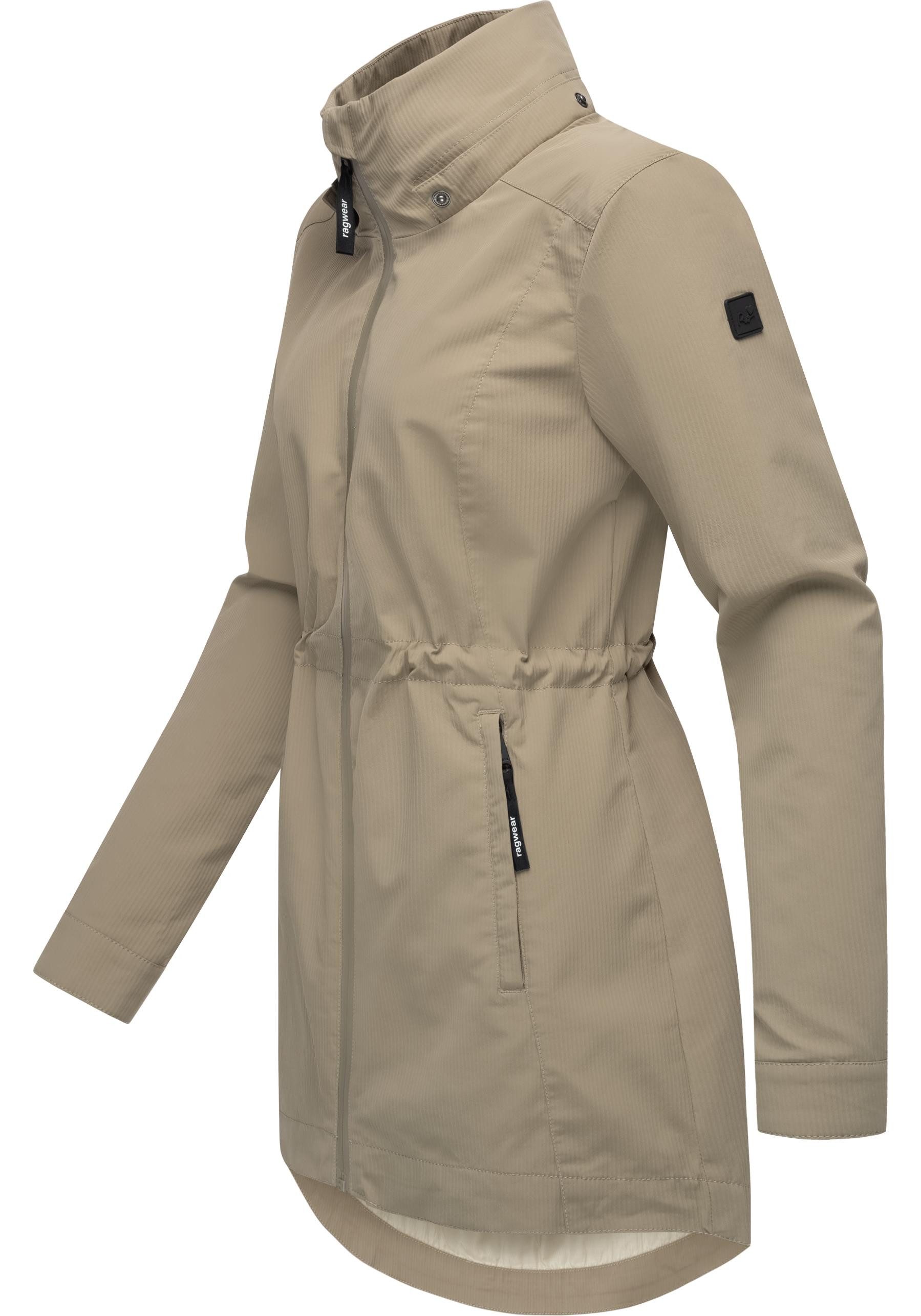 Ragwear Kurzmantel Dakkota B Übergangsjacke wasserdicht mit feiner Rillenstruktur