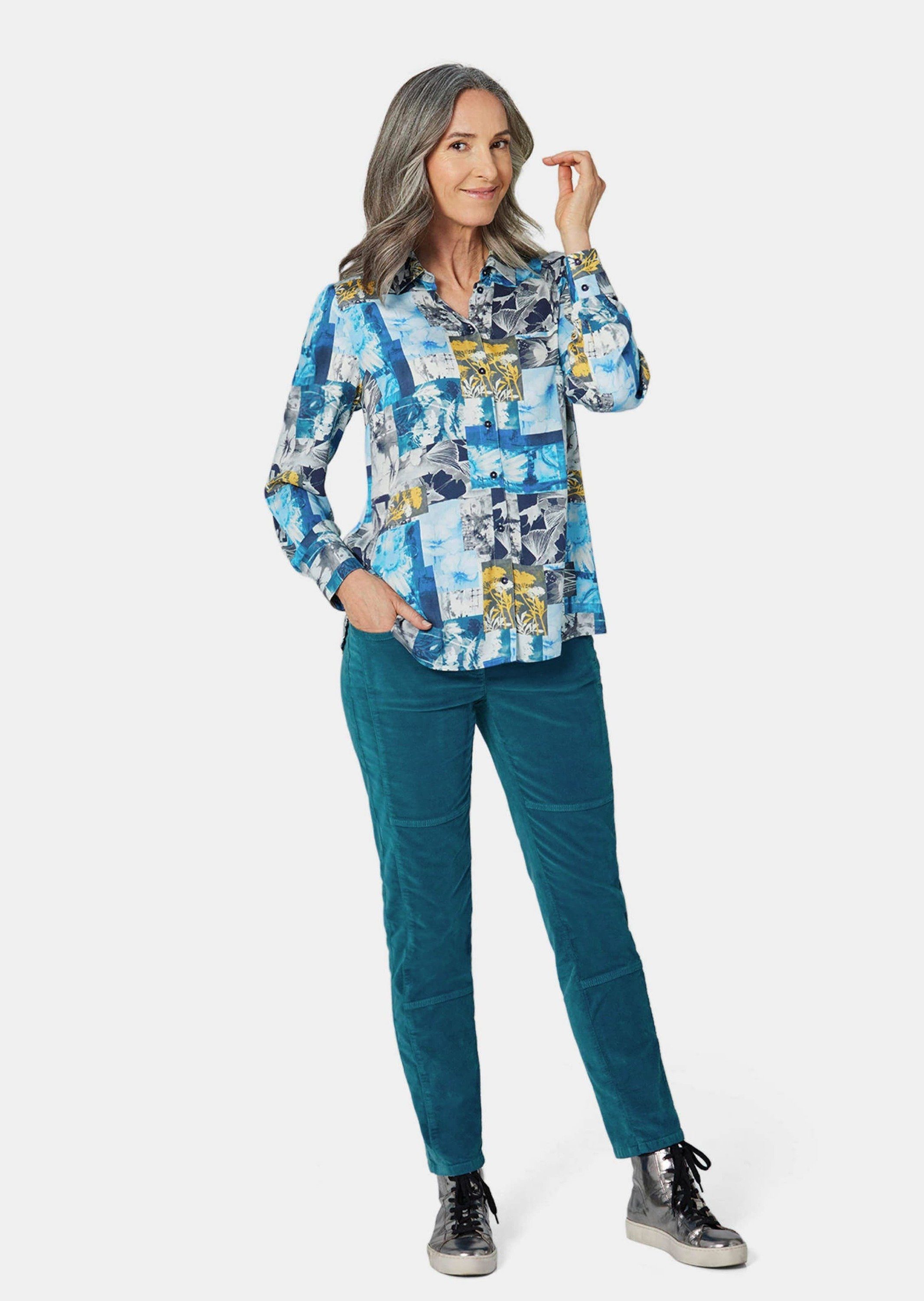 GOLDNER Hemdbluse Kurzgröße: Hemdbluse mit Druck günstig online kaufen