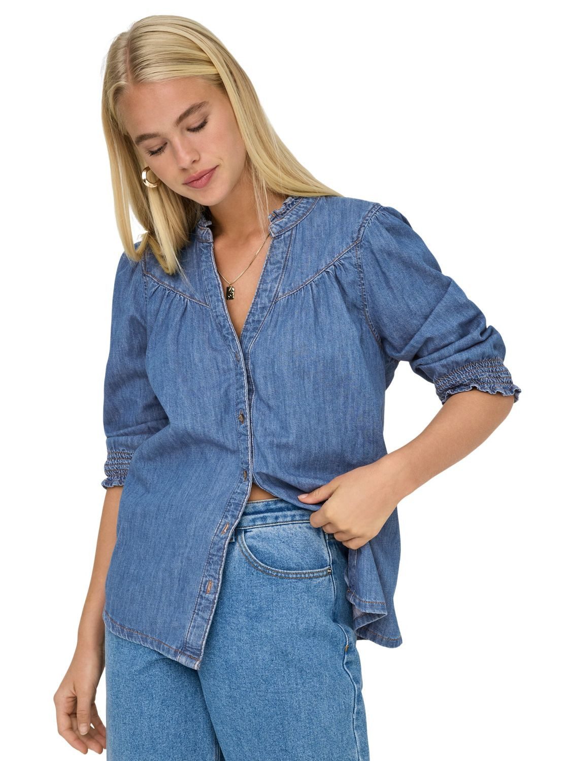 ONLY Langarmhemd ONLRAYA 3/4 SHIRT DNM AKM (1-tlg) günstig online kaufen