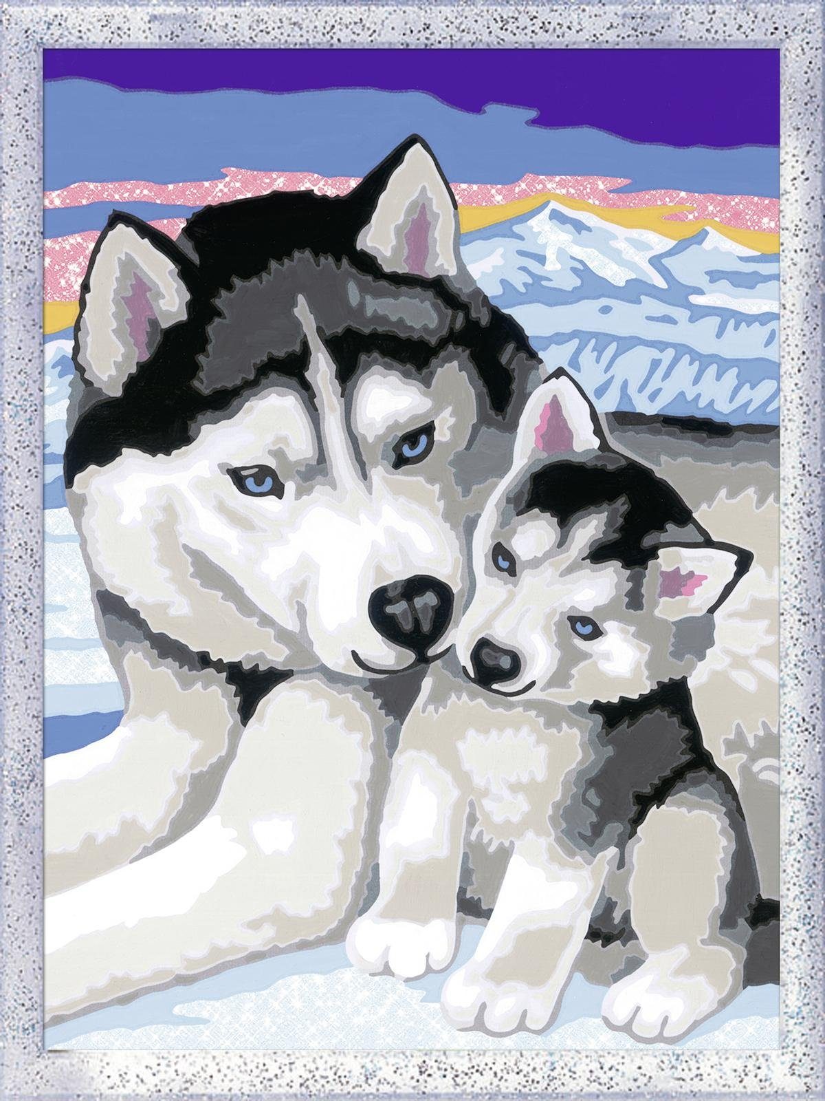 Thumbnail - Ravensburger Malen nach Zahlen Husky Kuss, Made in Europe