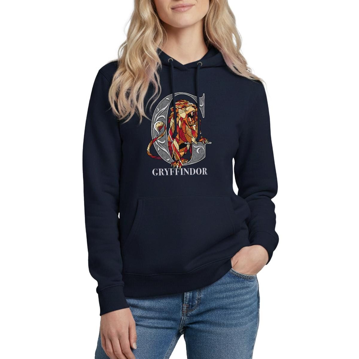 Spreadshirt Hoodie Harry Potter Gryffindor Gold monochrom Damen Hoodie (1-tlg)