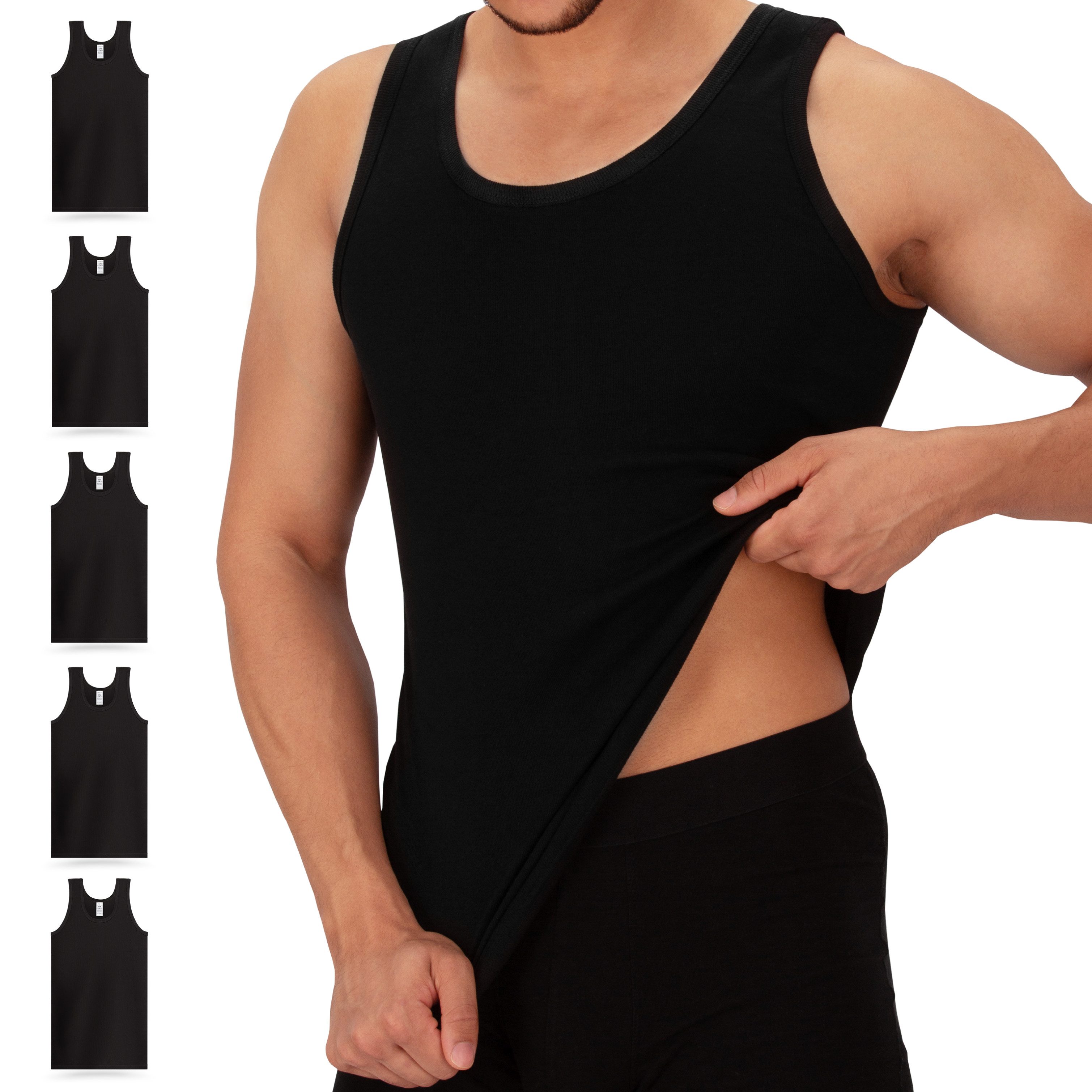 celodoro Unterhemd Herren 5er Pack - Feinripp Tank-Top aus 100% Baumwolle - günstig online kaufen