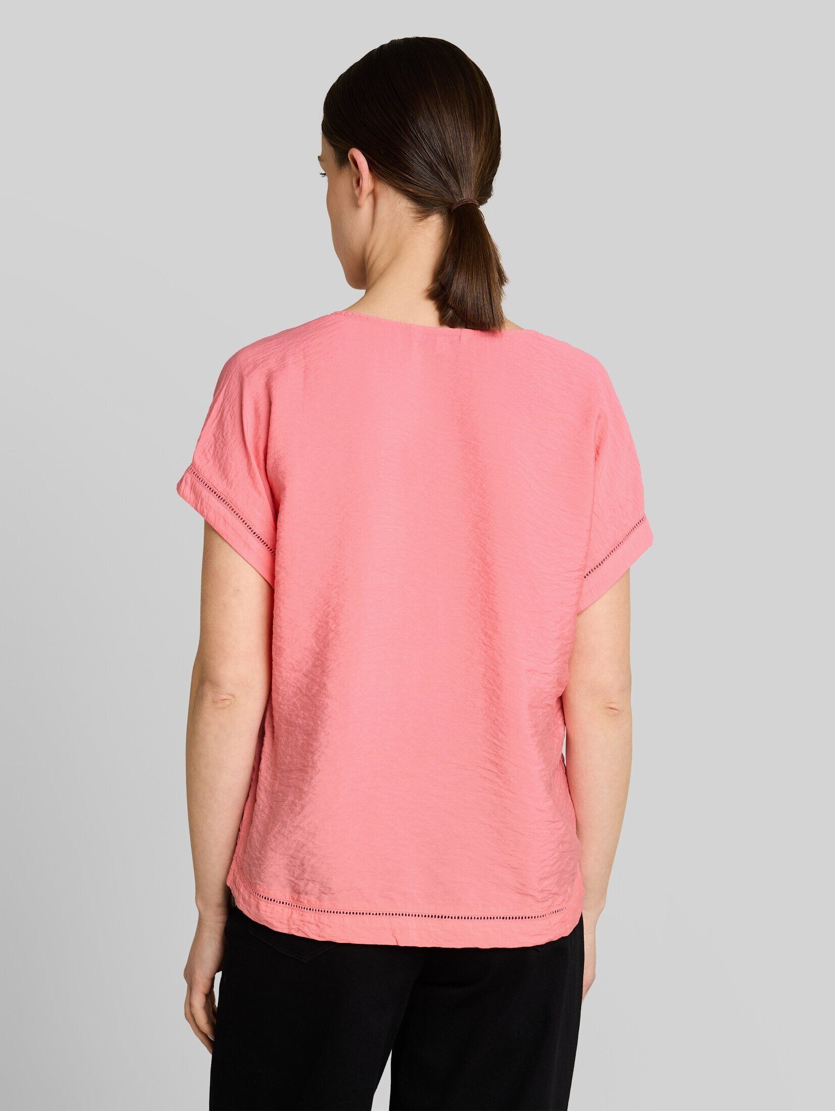 TOM TAILOR Kurzarmbluse Blusen & Shirts Loose Fit Bluse mit V-Ausschnitt