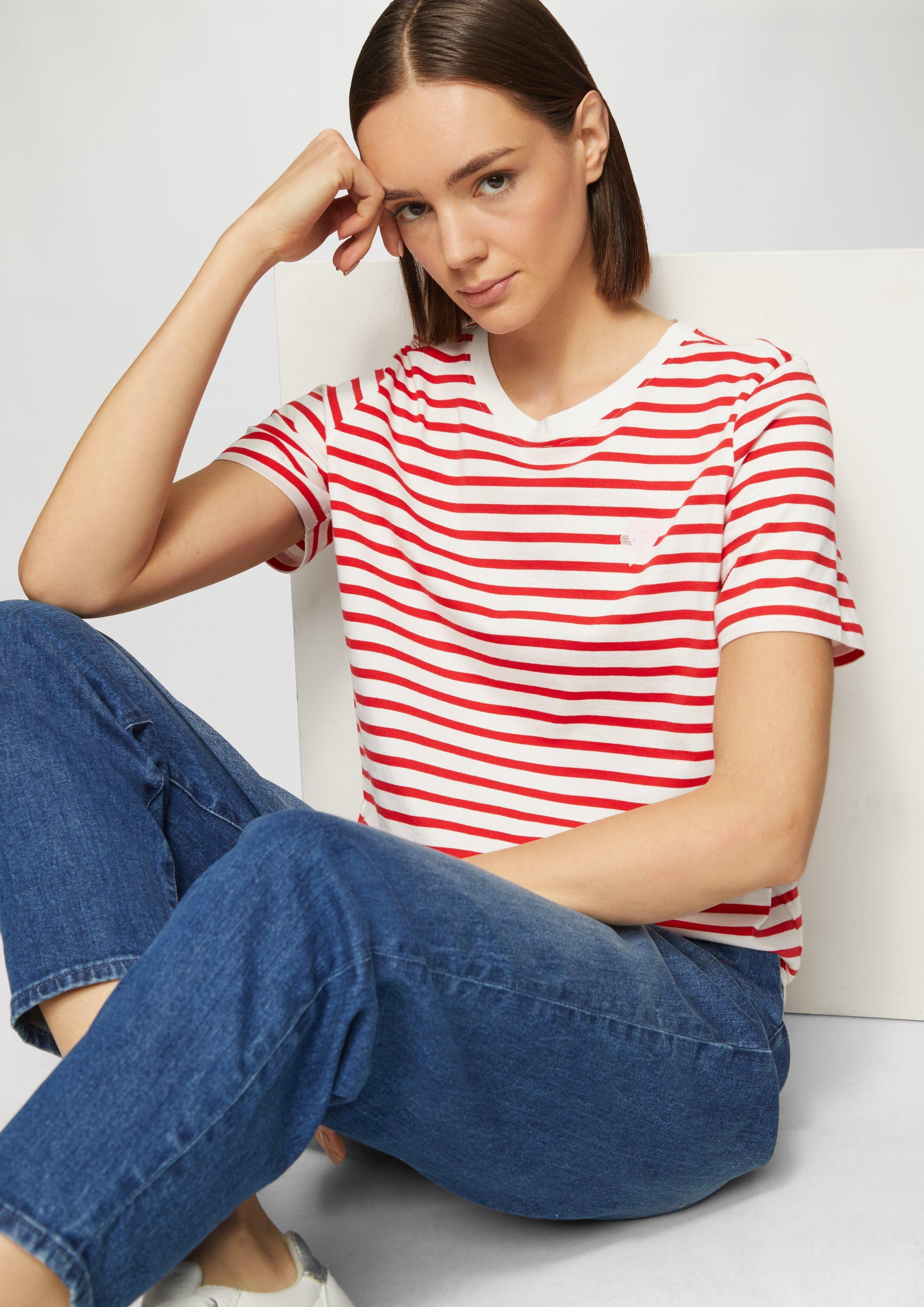 s.Oliver Kurzarmshirt Gestreiftes T-Shirt im Relaxed günstig online kaufen