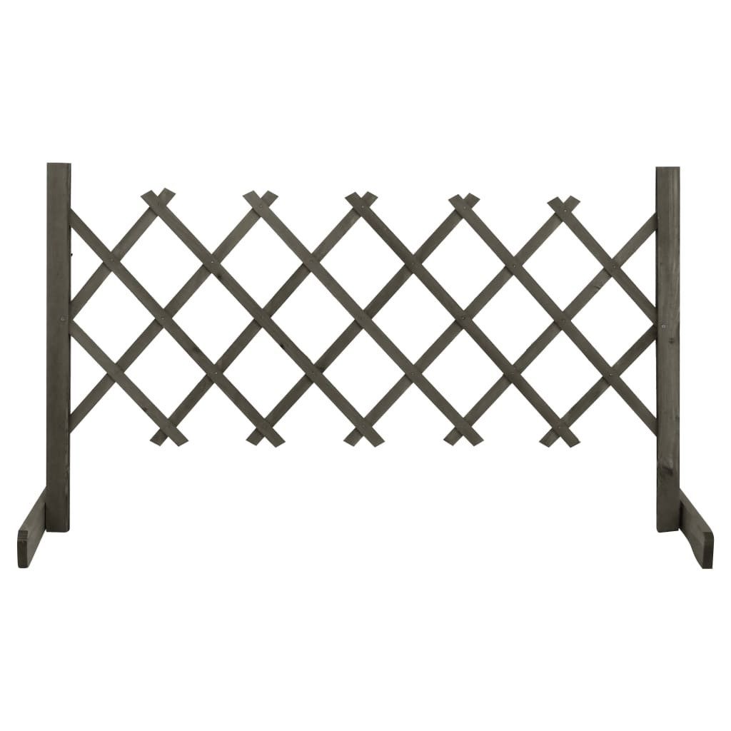 Gartentor Garten-Rankzaun Grau 120x60 cm Massivholz Tanne Holz