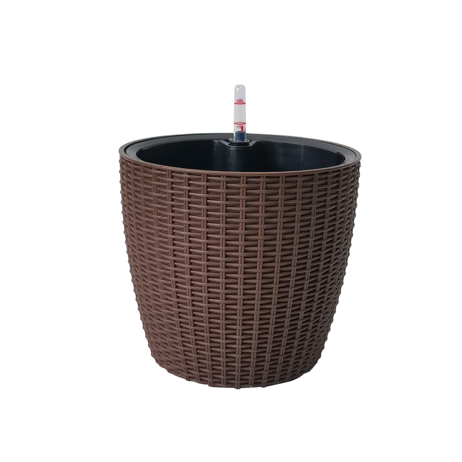 HTI-Living Blumentopf Blumentopf Nessa Hydro 27,5 cm Braun (Stück, 1 St., 1 Übertopf), mit Wasserspeicher und Wasserstandsanzeiger