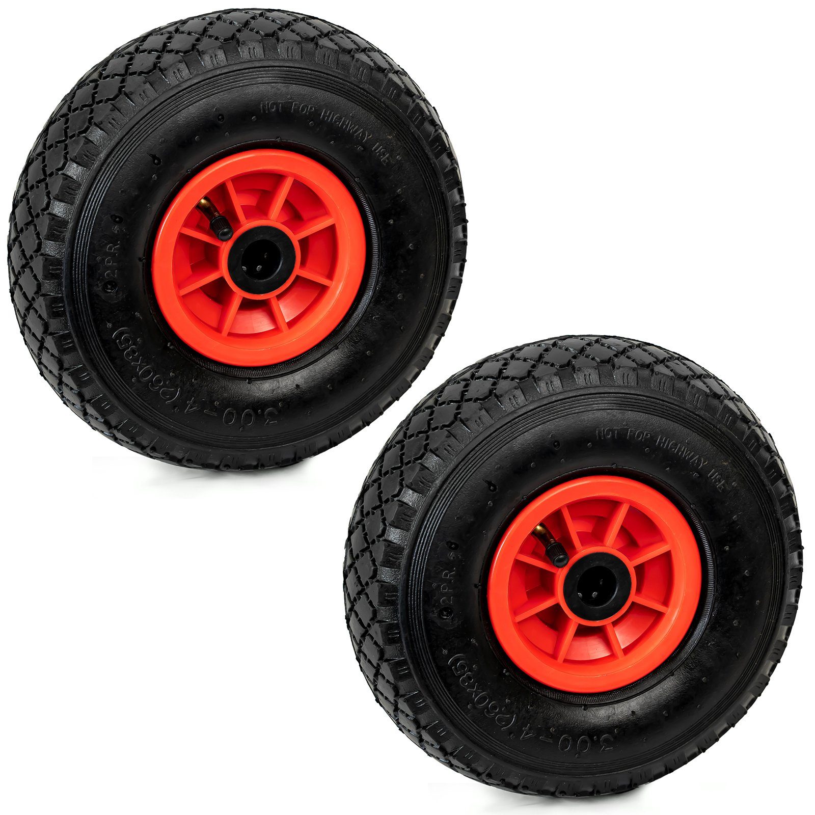 Grafner Schubkarren-Rad 2er Set Ручные тележки/Bollerwagenrad 3.00-4 PU Luftbereifung Felge, Durchmesser: 250 mm