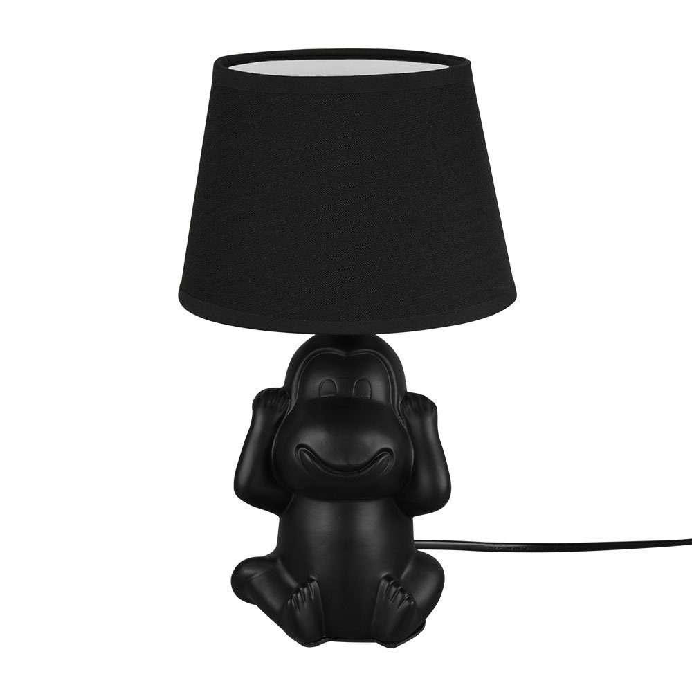 etc-shop Tischleuchte, Leuchtmittel nicht schwarz Nachttischleuchte Keramik inklusive, Affe Beistellleuchte Tischlampe