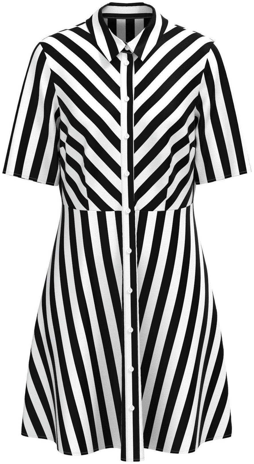 SHIRT YASSAVANNA DRESS Y.A.S Hemdblusenkleid NOOS S. 2/4 Stripes:WHITE Black