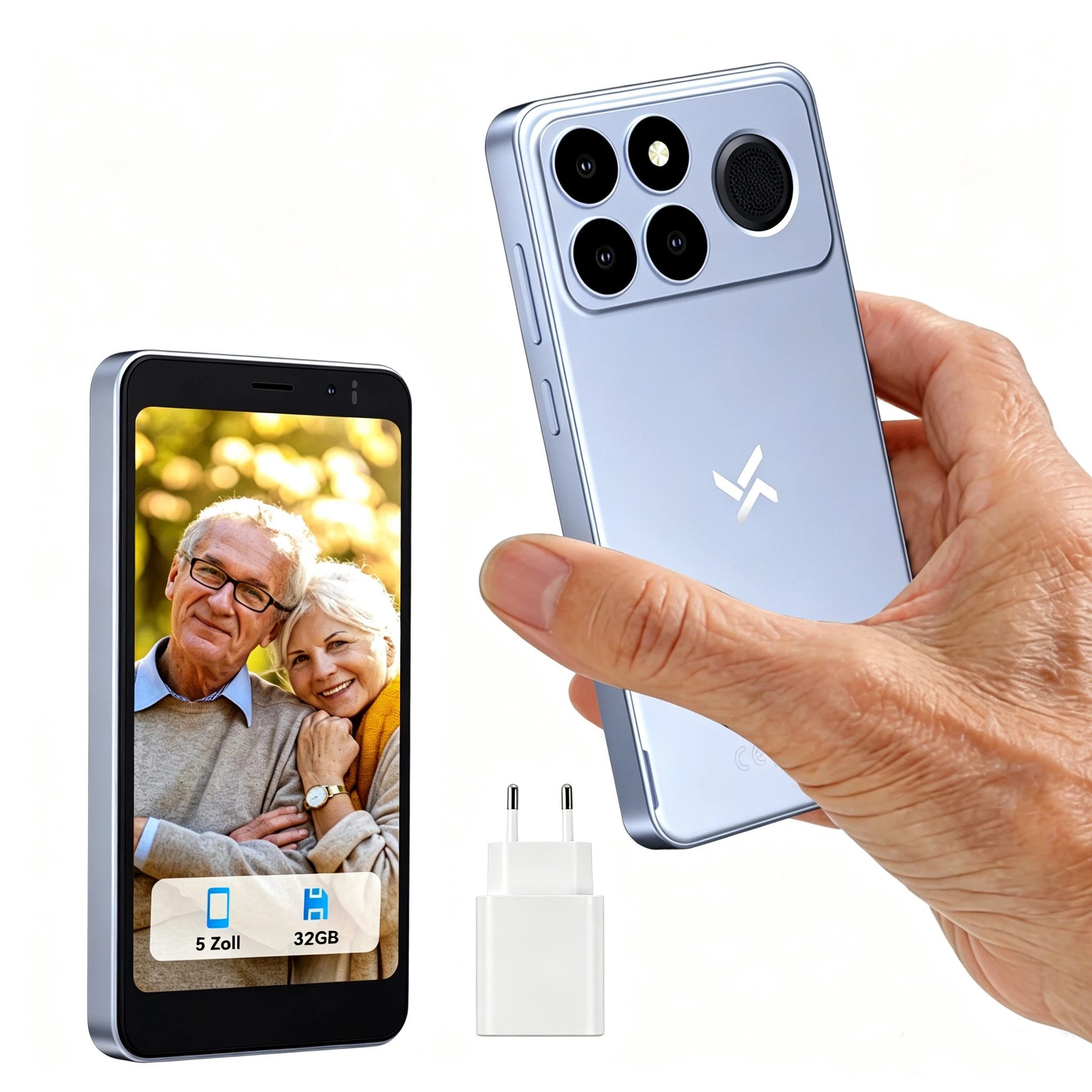 blackview NOTE 10 Kleinhandy Ohne Vertrag 5 Zoll, 9GB+32GB, Face ID Seniorenhandy (5 Zoll, 32 GB Speicherplatz, 4G Dual SIM, Face ID, Bluetooth, Augenschutz, Für Senioren und Kinder)