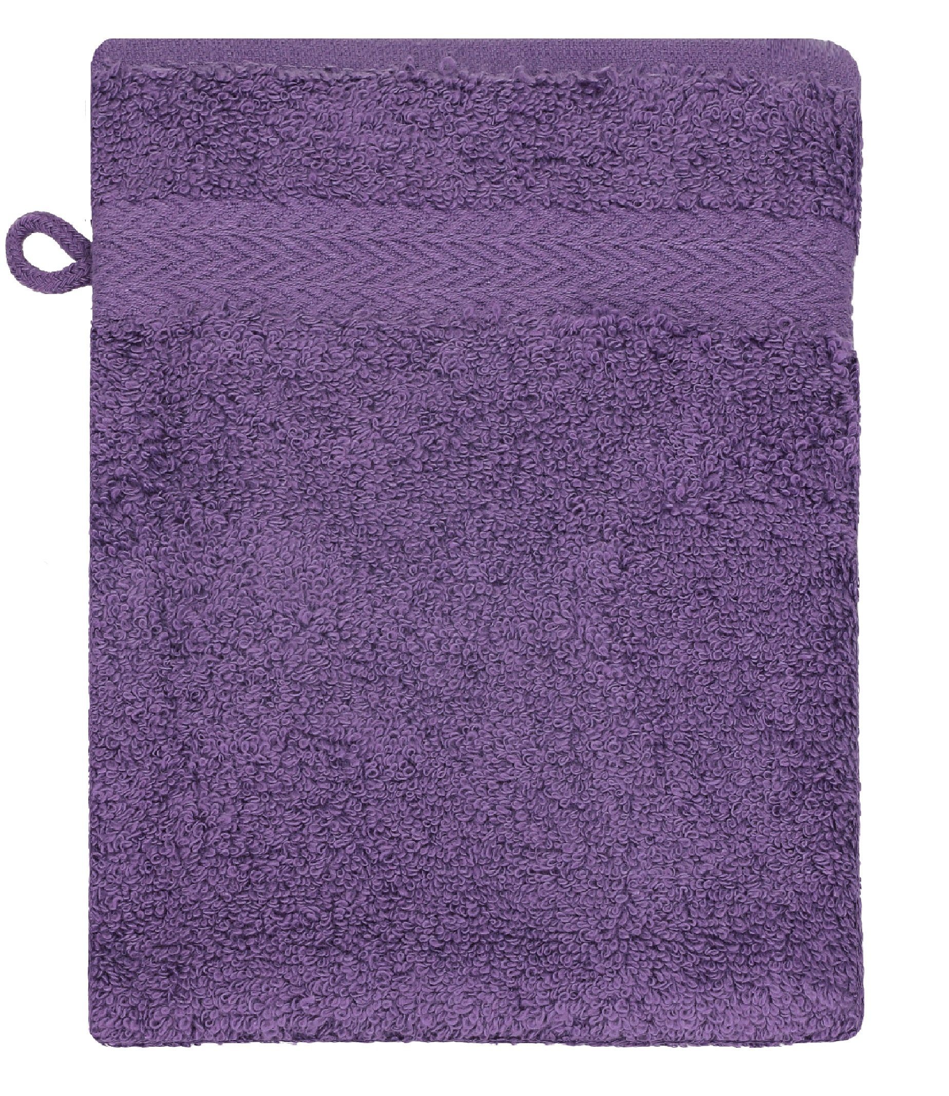 Betz Waschhandschuh Waschhandschuhe Premium Farbe 100% Waschlappen 16x21 Baumwolle lila Set 10 Stück smaragdgrün und cm