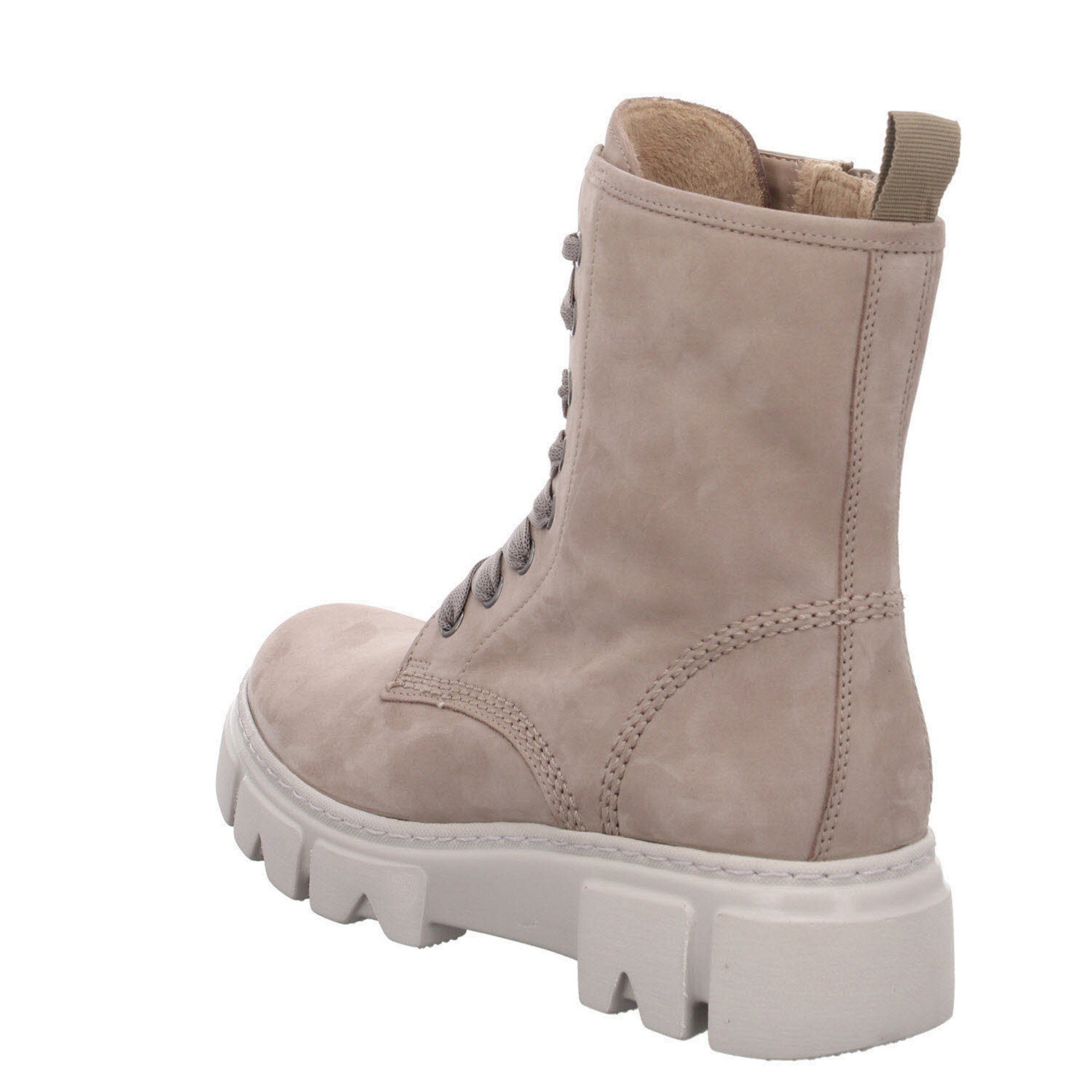 Schnürstiefel Boots uni beige-mittel Nubukleder Nubukleder Gabor