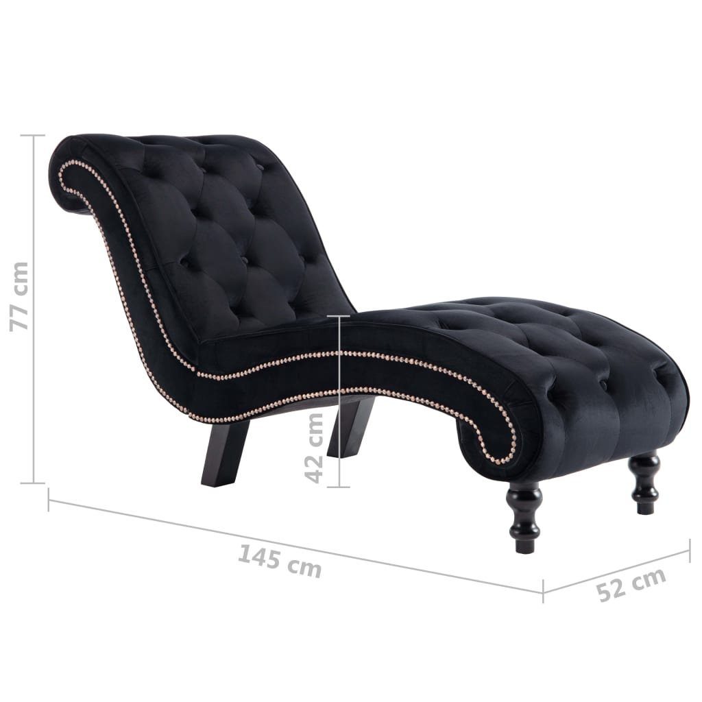 145x52x77cm Gepolstert, Relaxliege Ergonomisch, Schwarz DOTMALL - Chaiselongue Relaxsessel