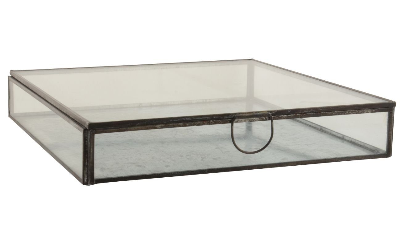 Ib Laursen Aufbewahrungsbox Serviettenhalter Glasbox Glasschachtel Schmuckkasten Schwarz Ib