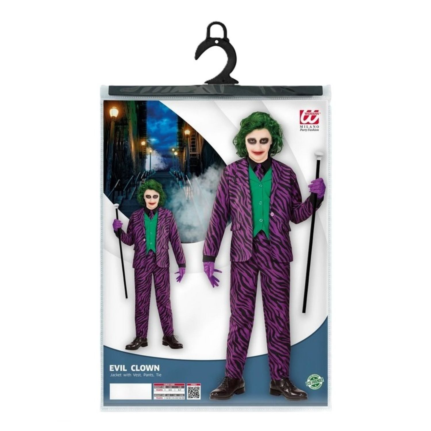 Widmann S.r.l. Clown-Kostüm Halloween Kostüm 'Evil Clown' für Jungen, Jacke