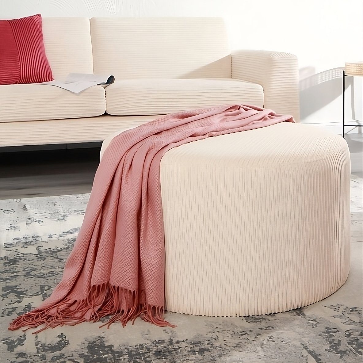 boho living® Sitzkissen Cord Pouf XXL, günstig online kaufen