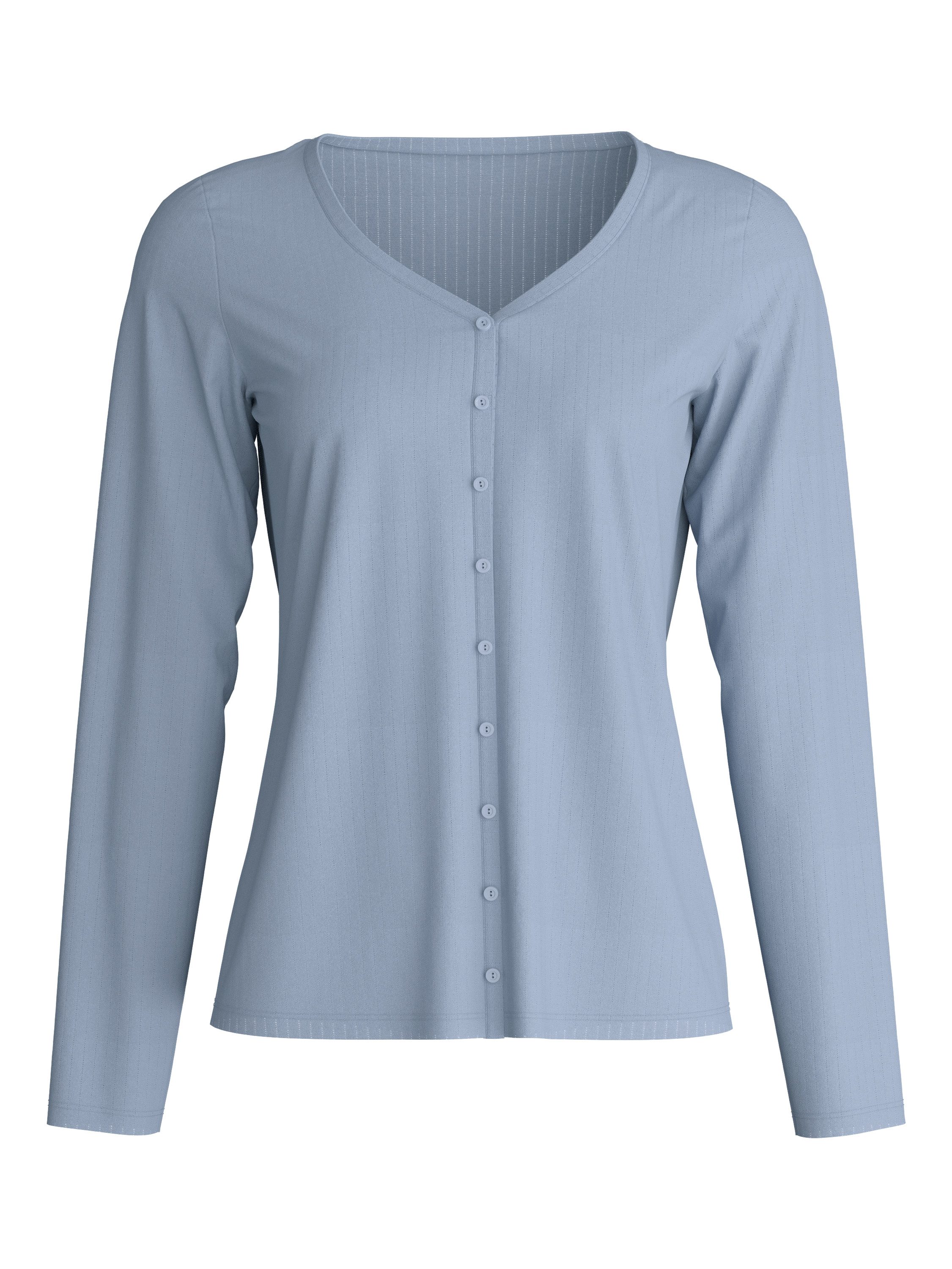 CALIDA Langarmshirt Etude Ajours Damen (1-tlg) mit Knopfleiste, seidig weich und geschmeidig