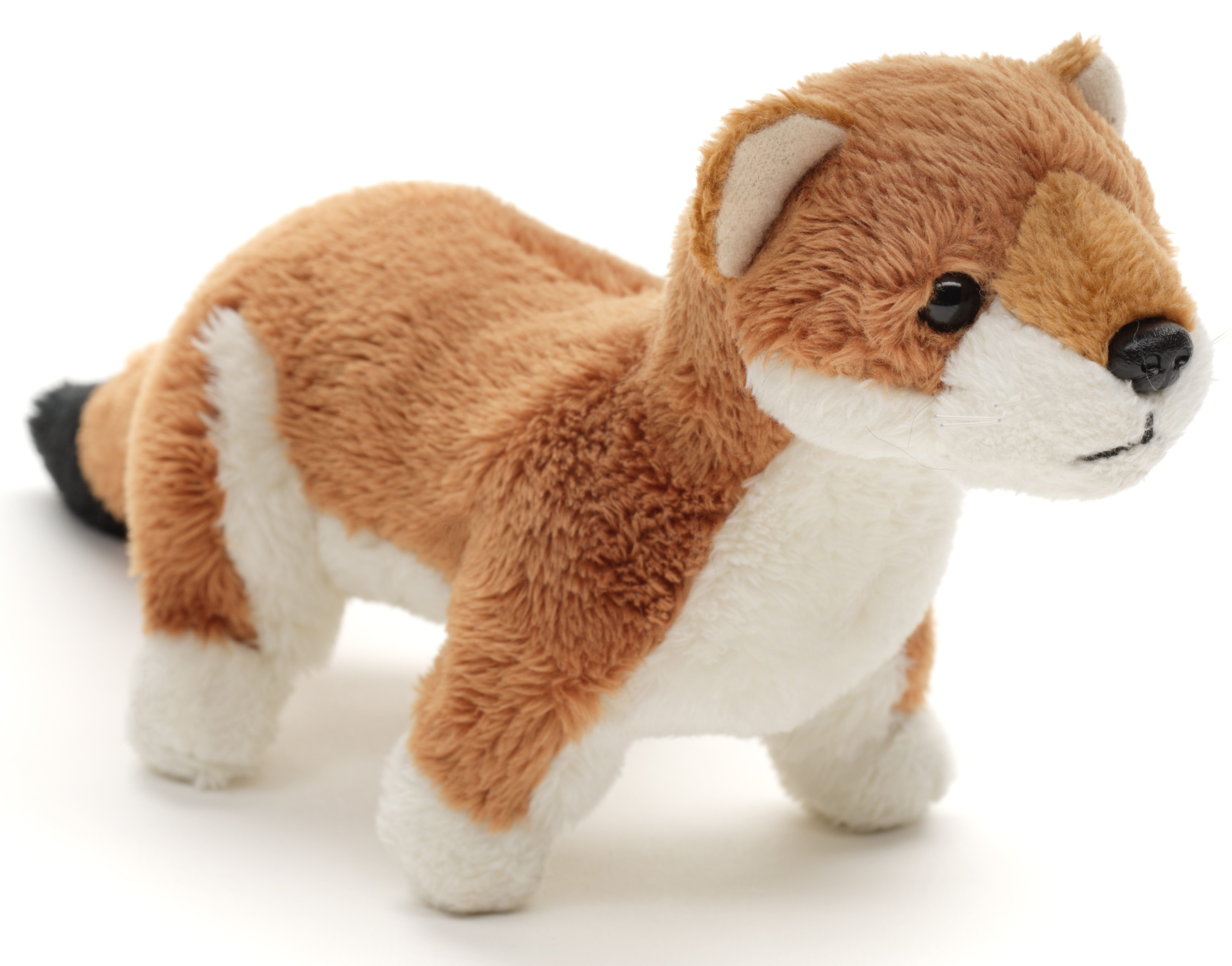 Uni-Toys Kuscheltier Wiesel Plushie - 22 cm (Länge) - Plüsch-Marder - Plüschtier, zu 100 % recyceltes Füllmaterial