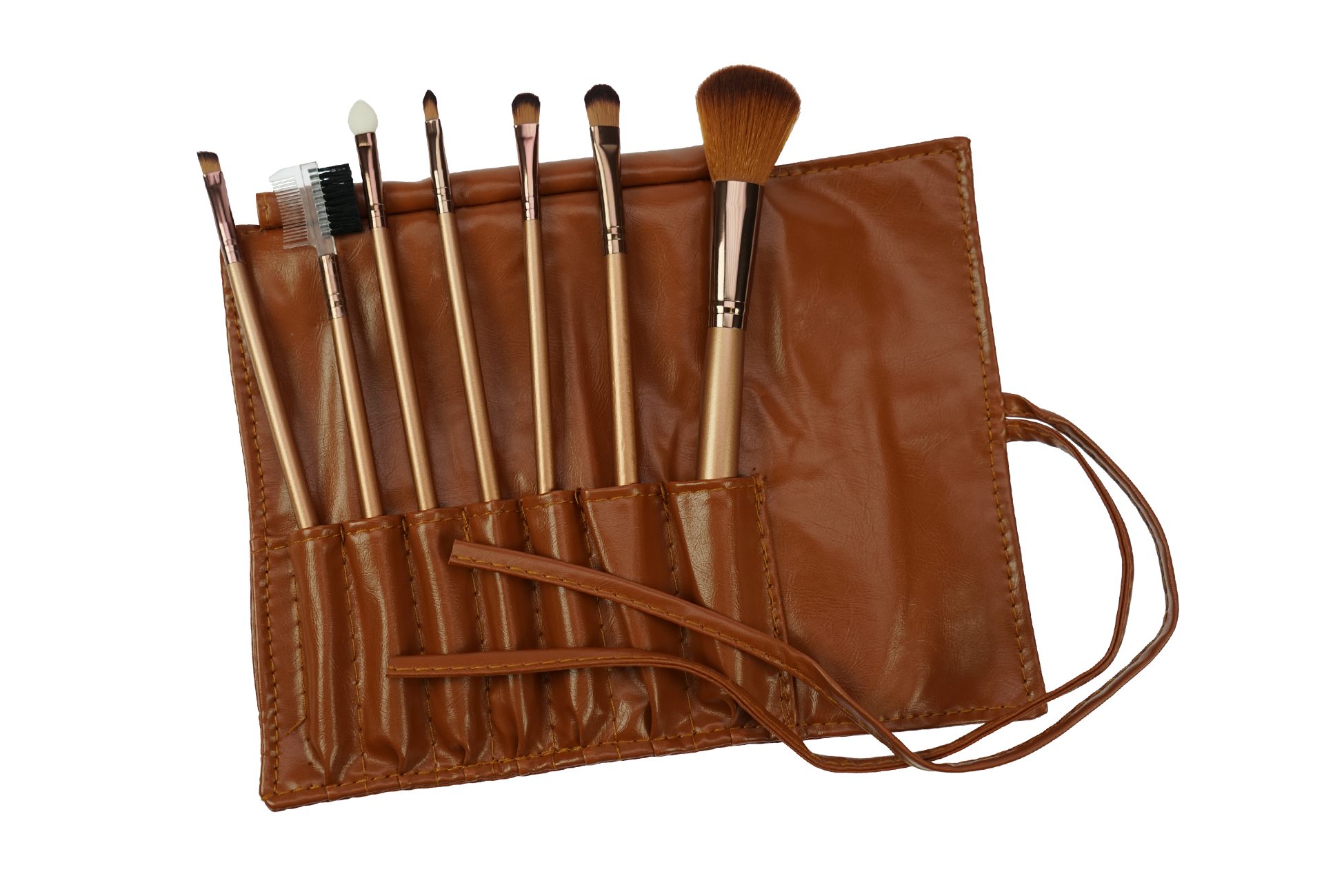 Fantasia Beauty Kosmetikpinsel-Set Кисточки-Set, 7-teilig, rosengold mit Synthetik-Haar in Rolle, 1 tlg.