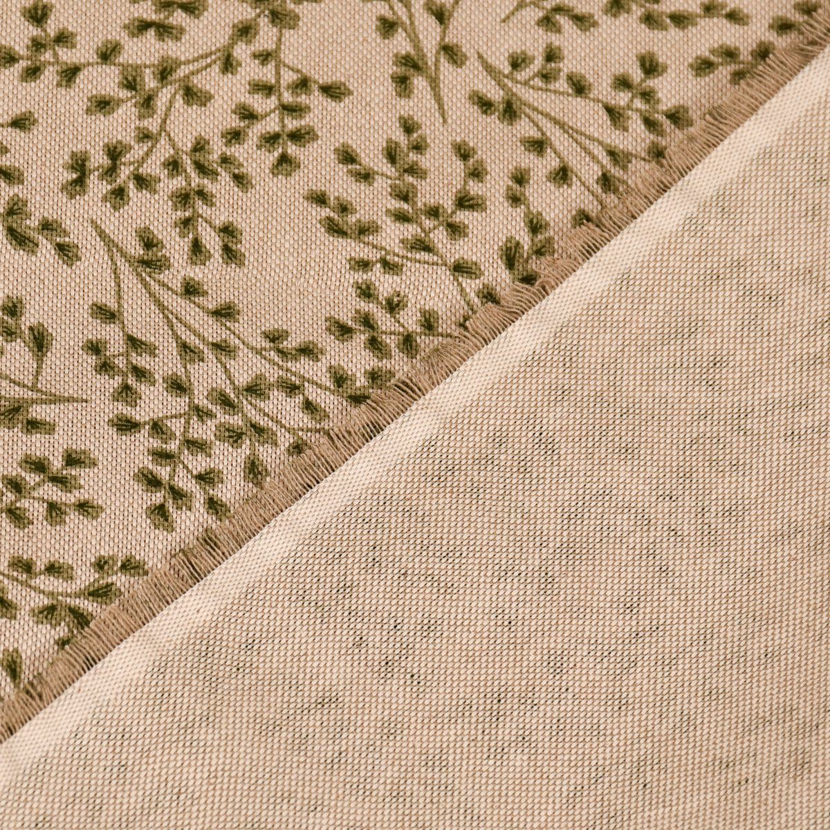 LEBEN. St), grün kleine Vorhang (1 Blätterzweige blickdicht, 245cm, SCHÖNER Kunstfaser, LEBEN., in Germany, Smokband vorgewaschen natur handmade, made SCHÖNER Vorhang