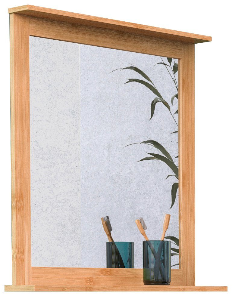 Ablage, Bambus, Badmöbel Badspiegel nachhaltige Bambus mit Eisl