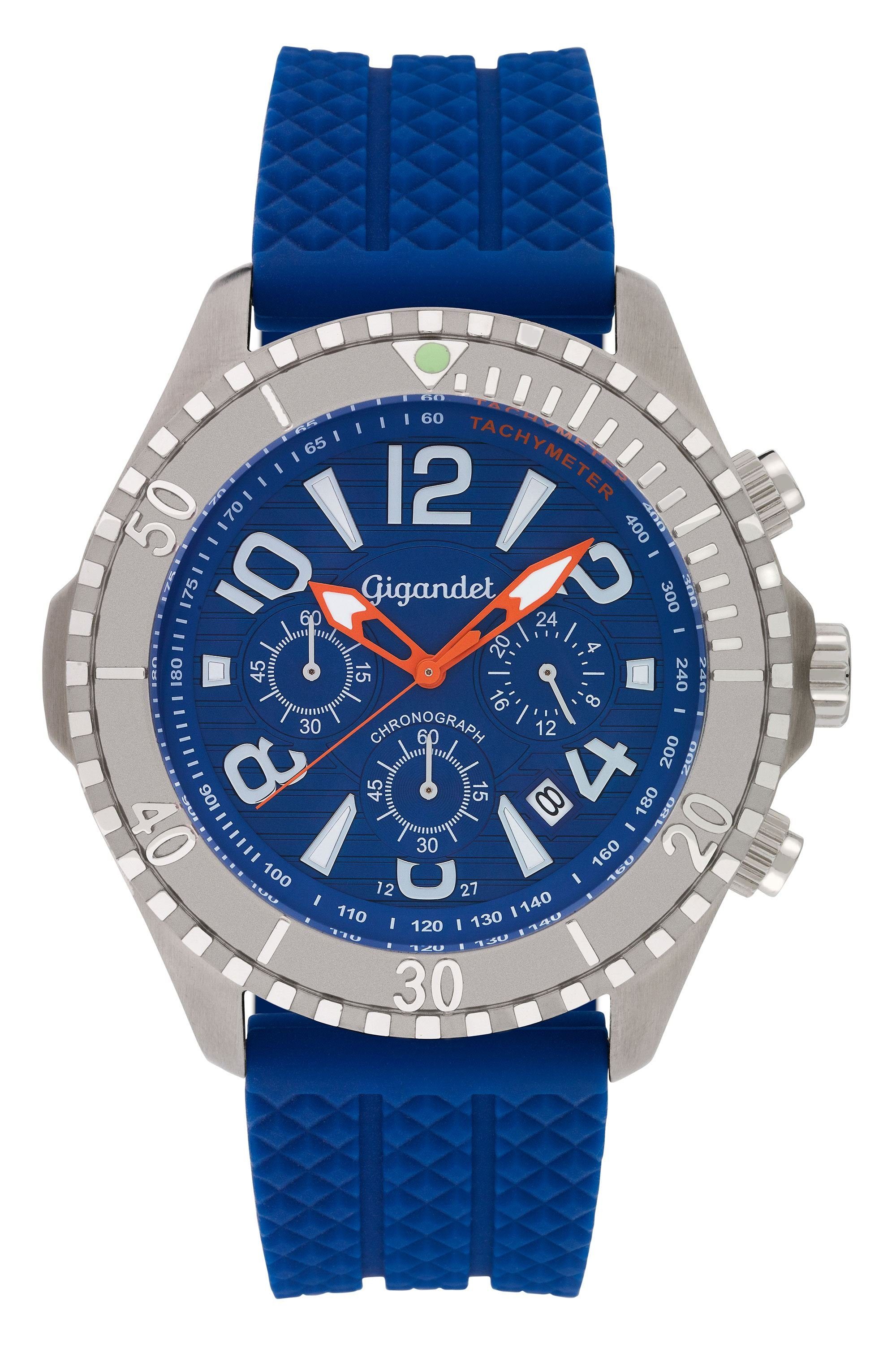 Gigandet Chronograph Aquazone, Mineralglas, Chronograph, Datumsanzeige, 24-Std. Anzeige, Tachymeter