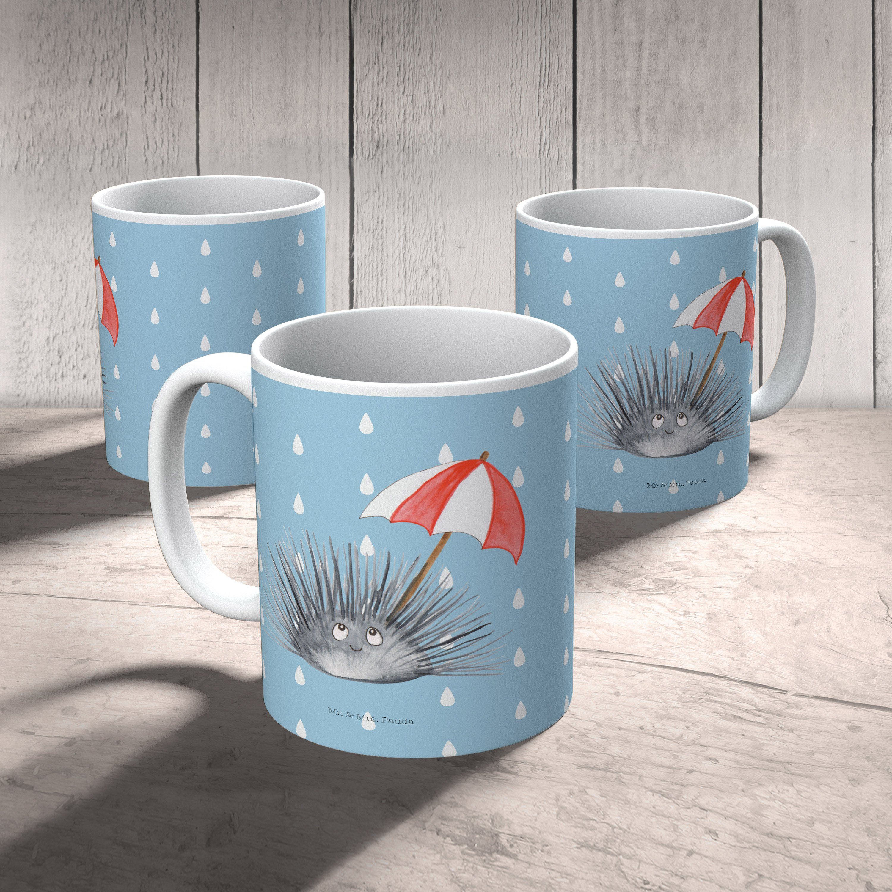 Kinderbecher Ta, - Geschenk, - Kindergarten, Mrs. & Kunststoff Blau Tasse, Pastell Panda Seeigel Mr. Kunststoff