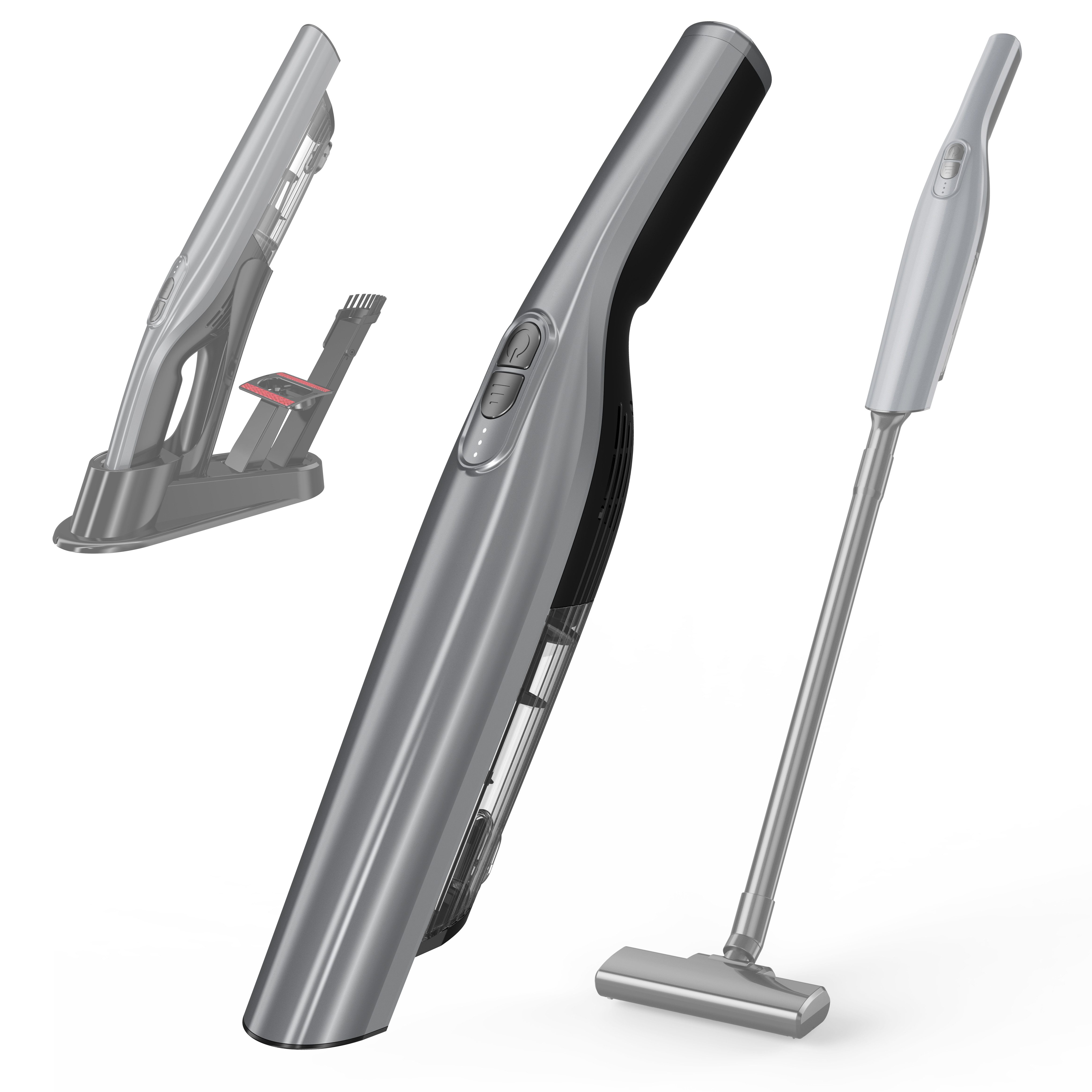 STANBOW Akku-Handstaubsauger Kabelloser Handstaubsauger (6000Pa) mit Bodendüse für Tierhaare, mit Beutel, Akku-Staubsauger, mit Staubpinsel, kabellos für Auto/Büro/Haushalt