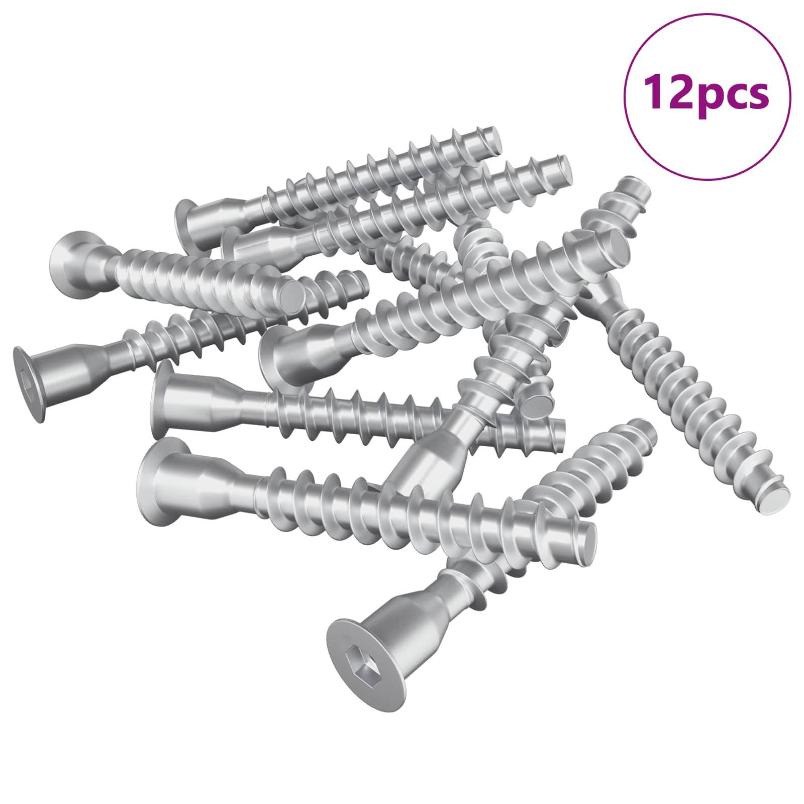 vidaXL Schraube Confirmat-Schrauben 12 pcs Silber Metall, (12 St)