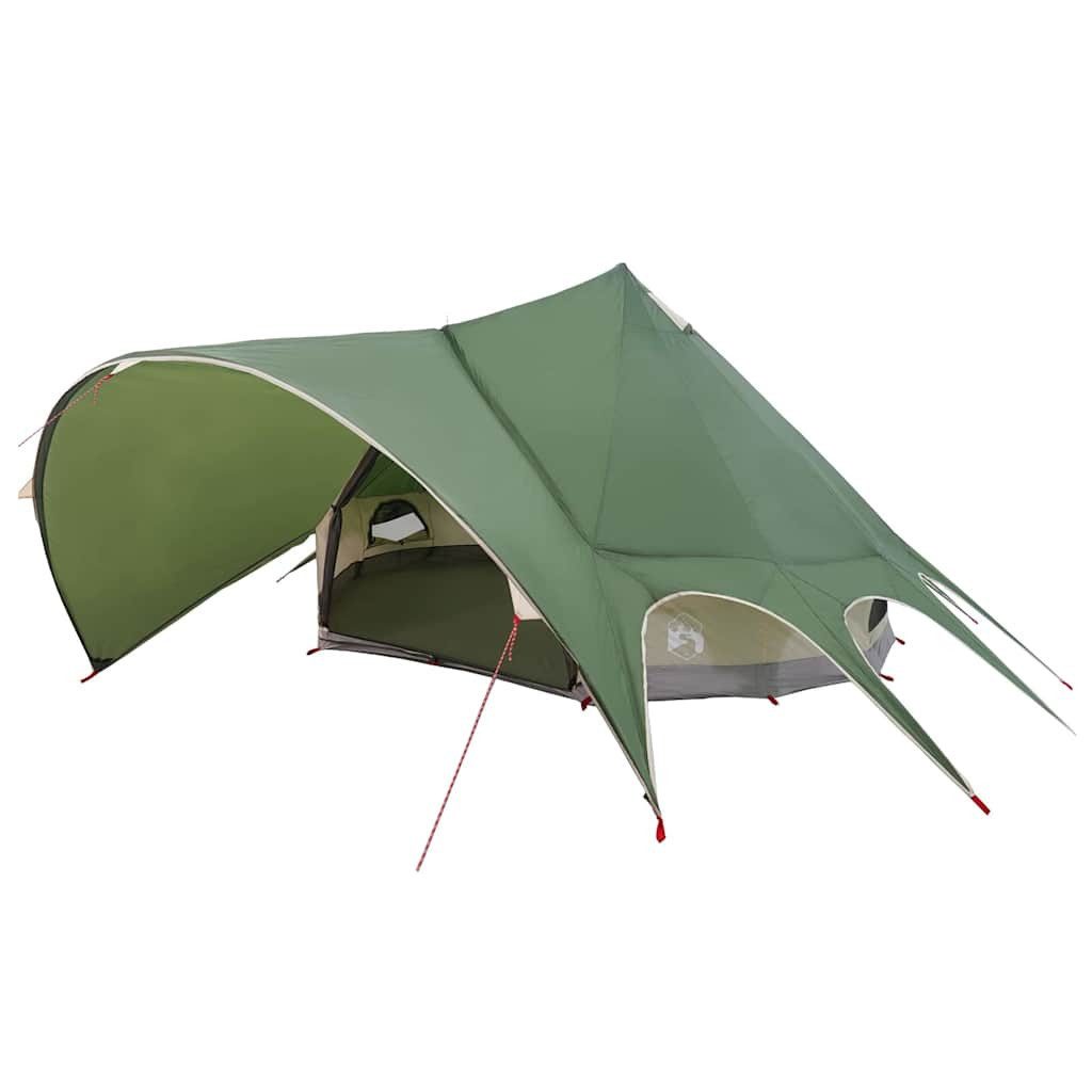 Tipi-Zelt Teepee Zelt für 5 Personen Grün und Grau 415 x 415 x 247 cm