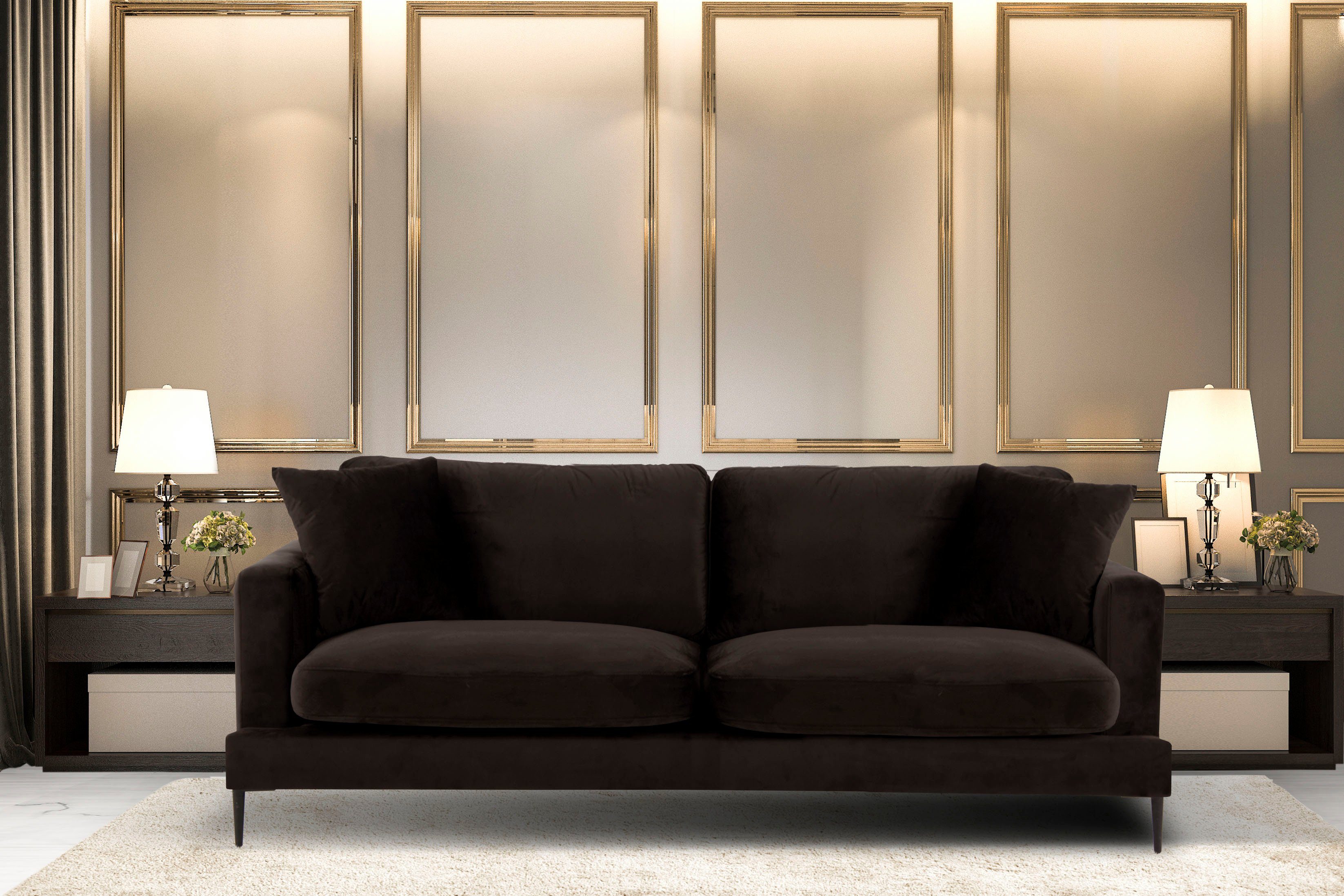 Home affaire 3-Sitzer "Cozy elegantes Designsofa, Maße B/T/H: 211/97/80 cm" günstig online kaufen