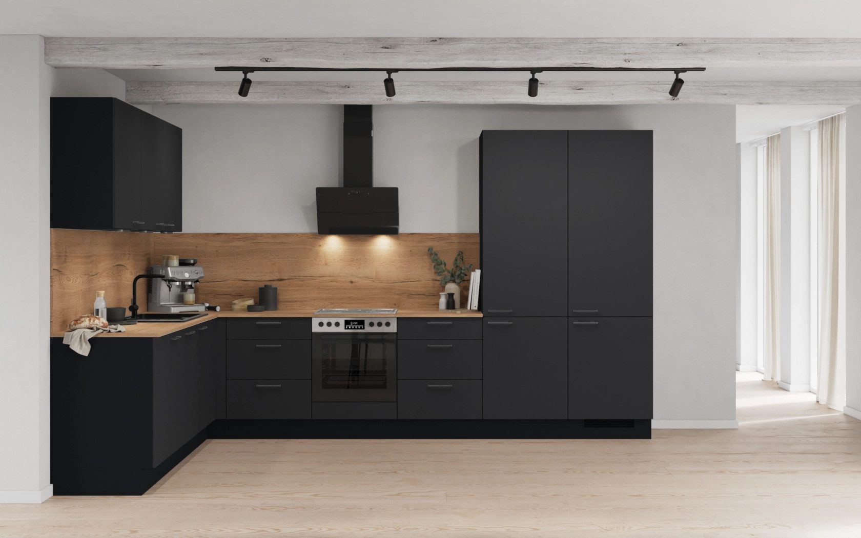 nobilia® Winkelküche Bergen, individuell anpassbar, gratis Küchenplanung mit Profis, (Breite 613.2 cm), vormontiert, wahlw. mit E-Geräten, inkl. Lieferung
