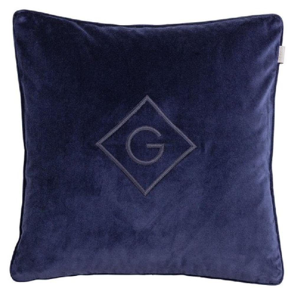 Kissenhülle Gant Home Kissen Velvet G Cushion Samtkissen Marine Blau (50x50cm), Gant | Kissenbezüge