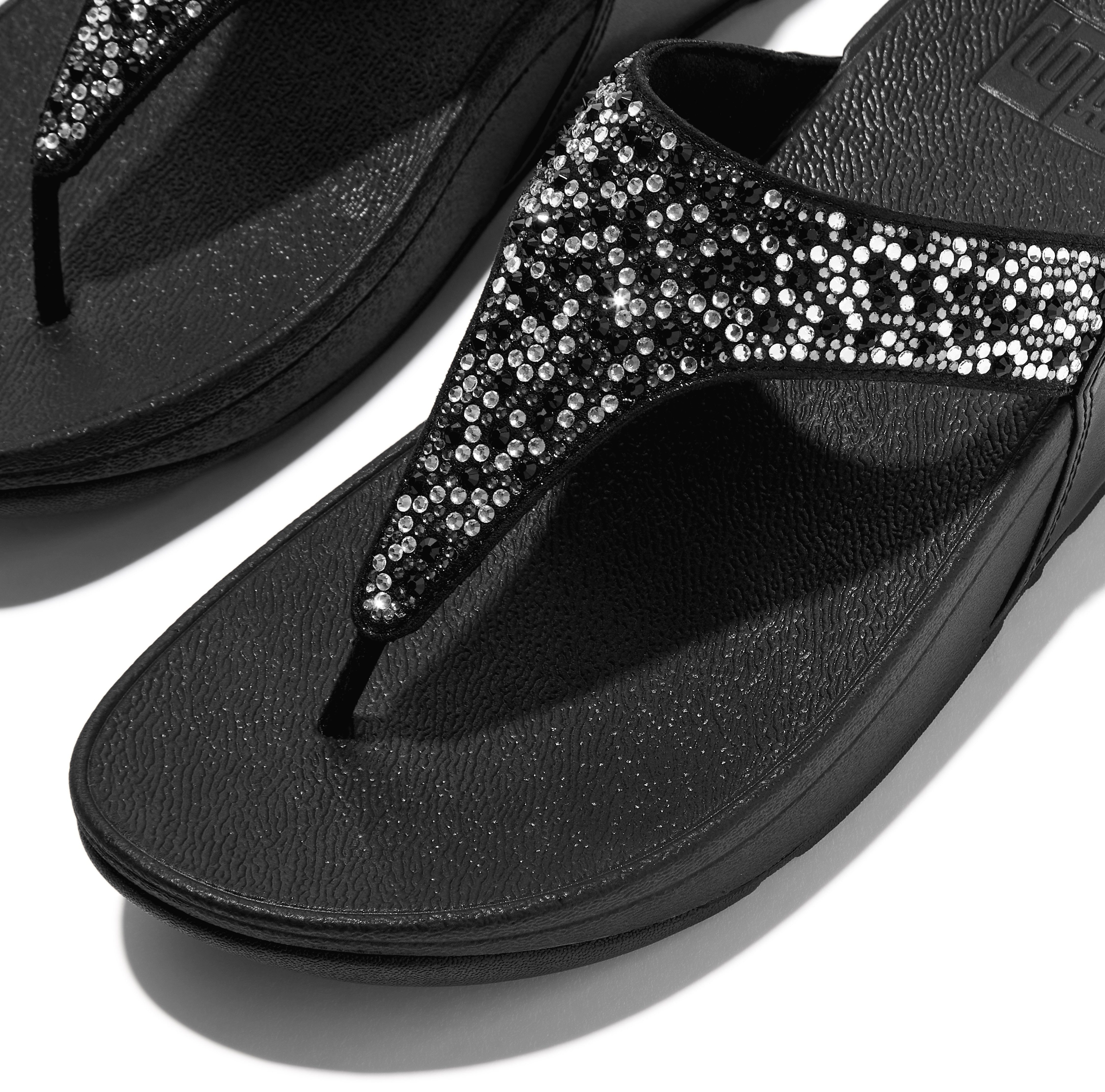 Fitflop LULU CRYSTAL Zehentrenner, Sandale, Pantolette mit Schmucksteine