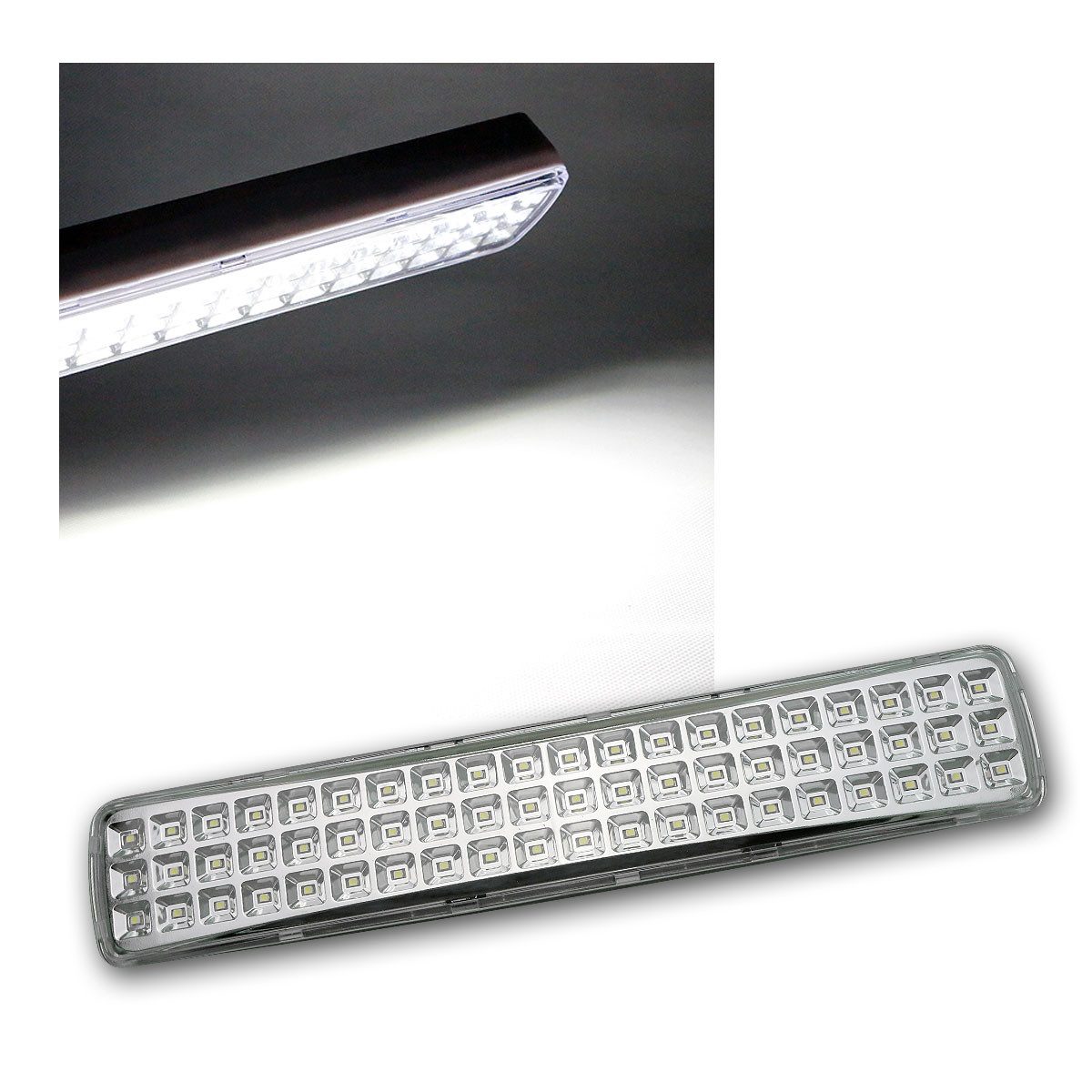 ChiliTec LED-Leuchtmittel LED Notleuchte "CTNL-60 SMD" Lithium Akku 4W 360lm, kaltweiß